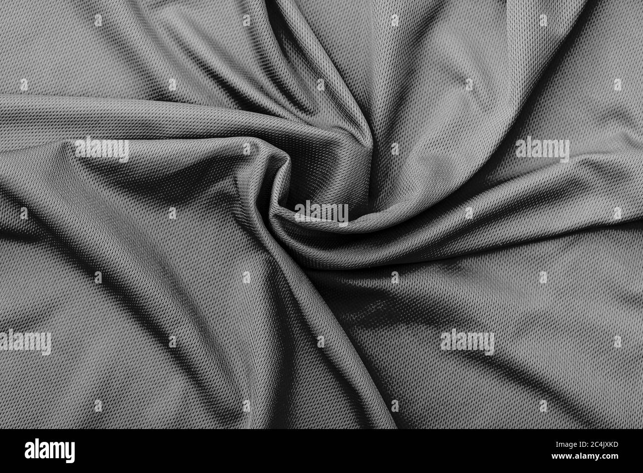 Polyester Falten schwarze Stoff Textur Stockfoto