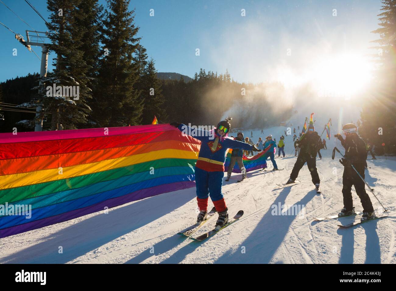 Whistler, BC, Kanada: Winter Pride Ski Out and Parade – Stock Photo Stockfoto