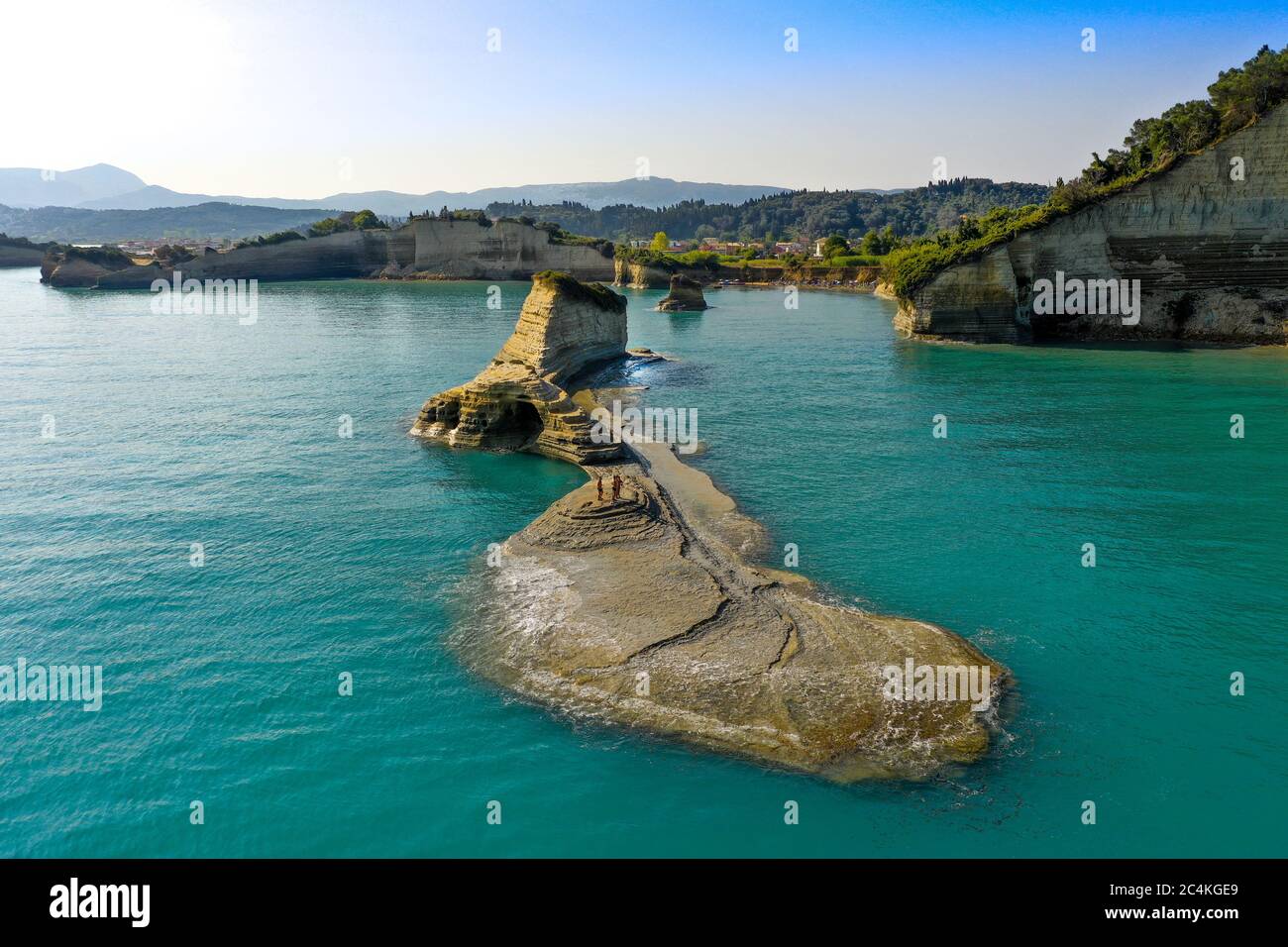 Sidari Strand Canal D'Amour Korfu Griechenland Luftbild Stockfoto