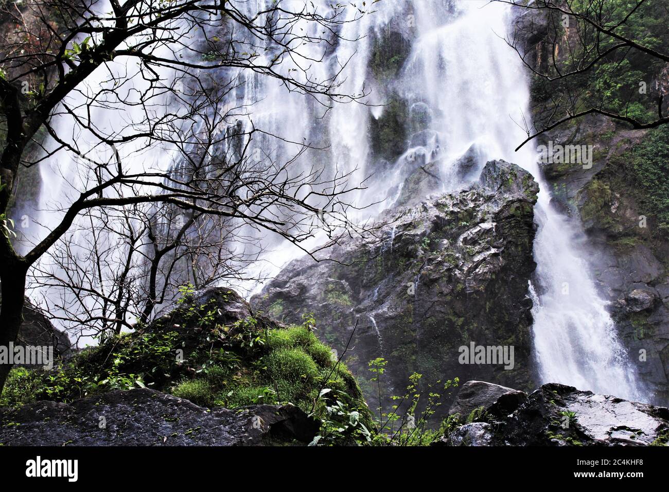 Wasserfall Foto Hintergrund Stockfoto