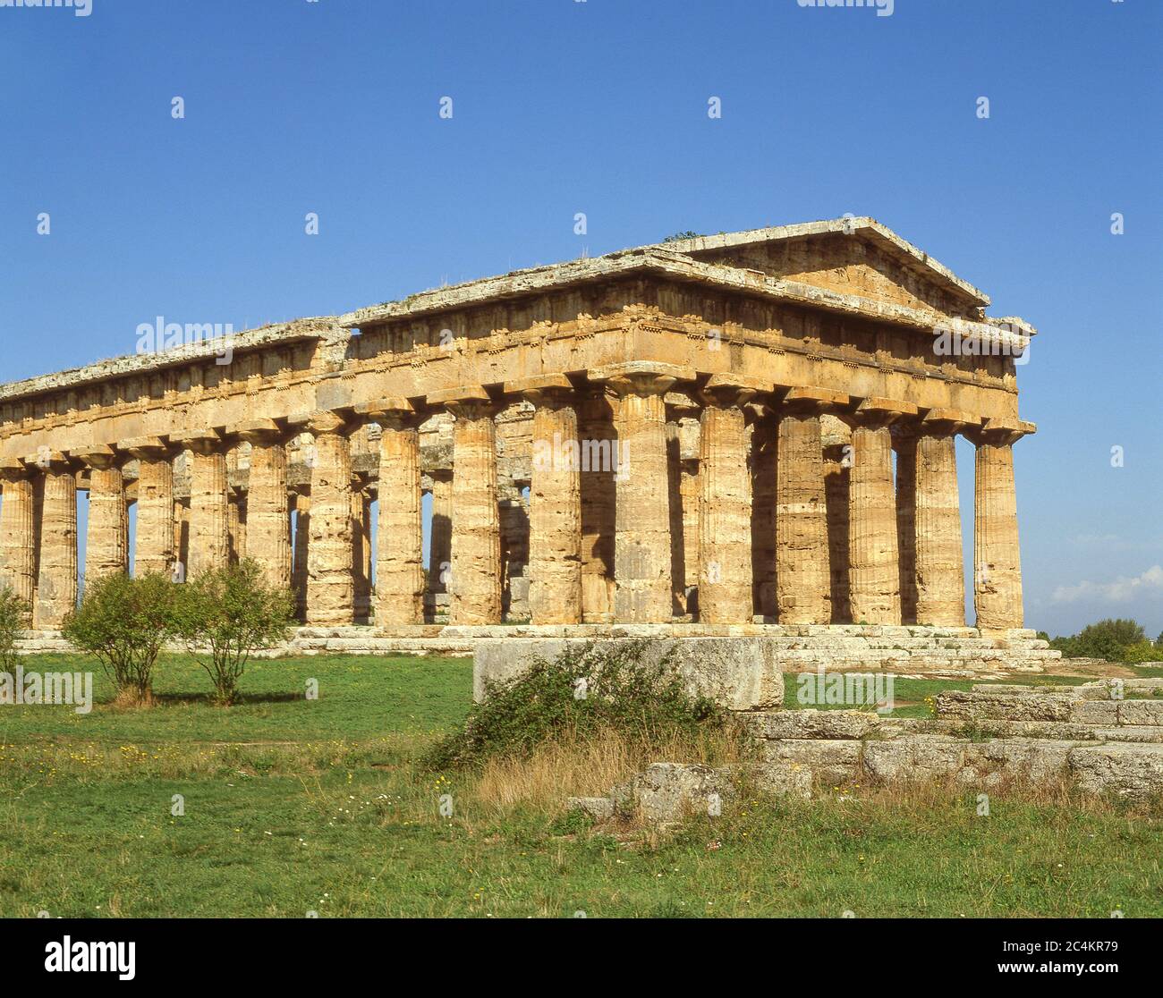 Griechischer Tempel von Hera II, Paestum, Provinz Salerno, Region Kampanien, Italien Stockfoto