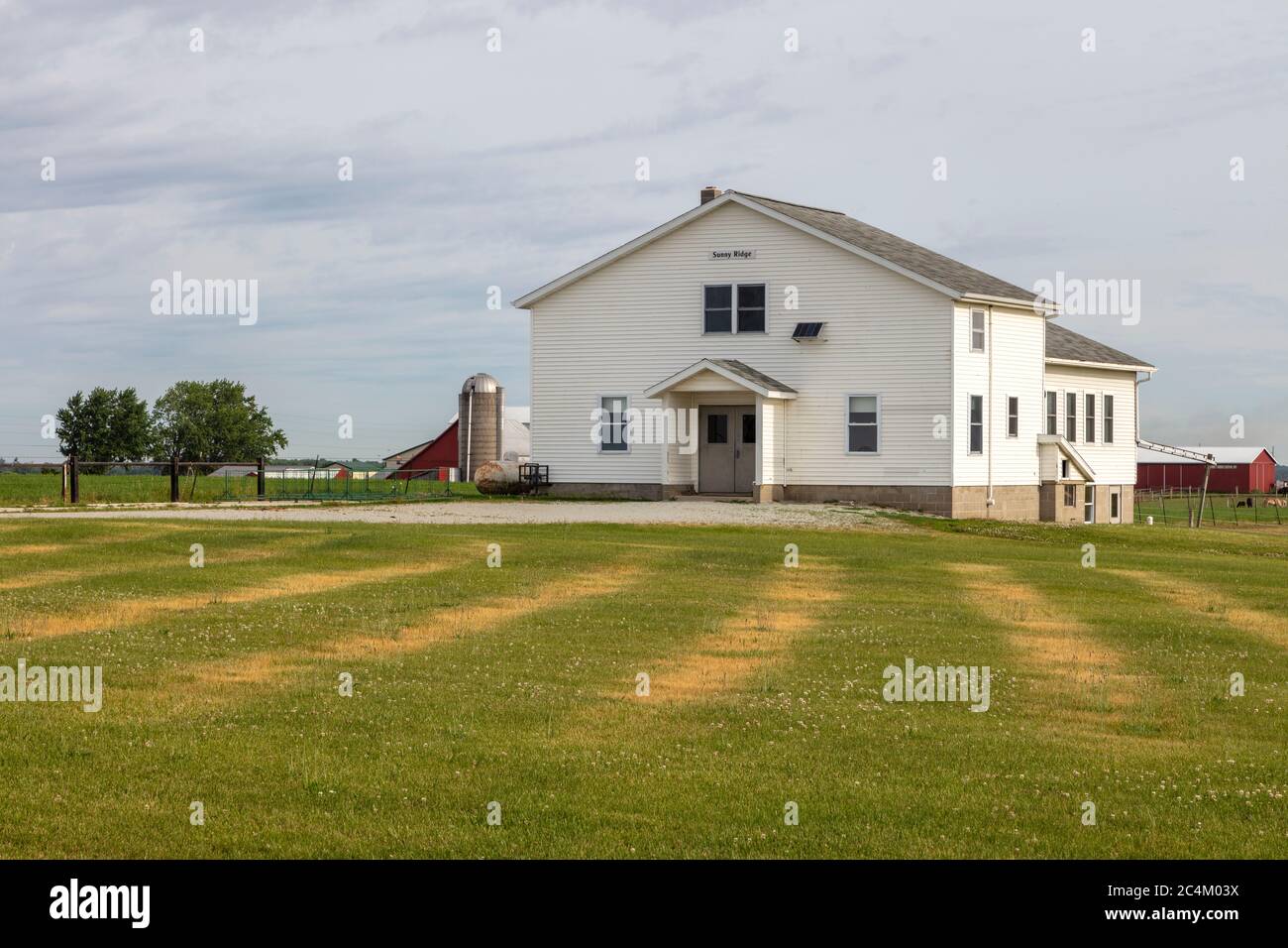 Amish Schulhaus, Indiana, USA, von James D. Coppinger/Dembinsky Photo Assoc Stockfoto