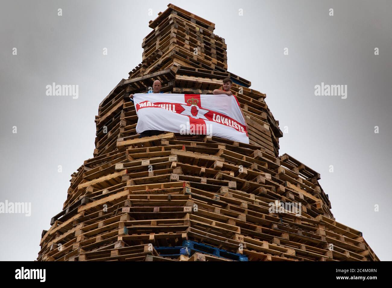 Sandy Row Bonfire, Belfast. 12. Juli Stockfoto