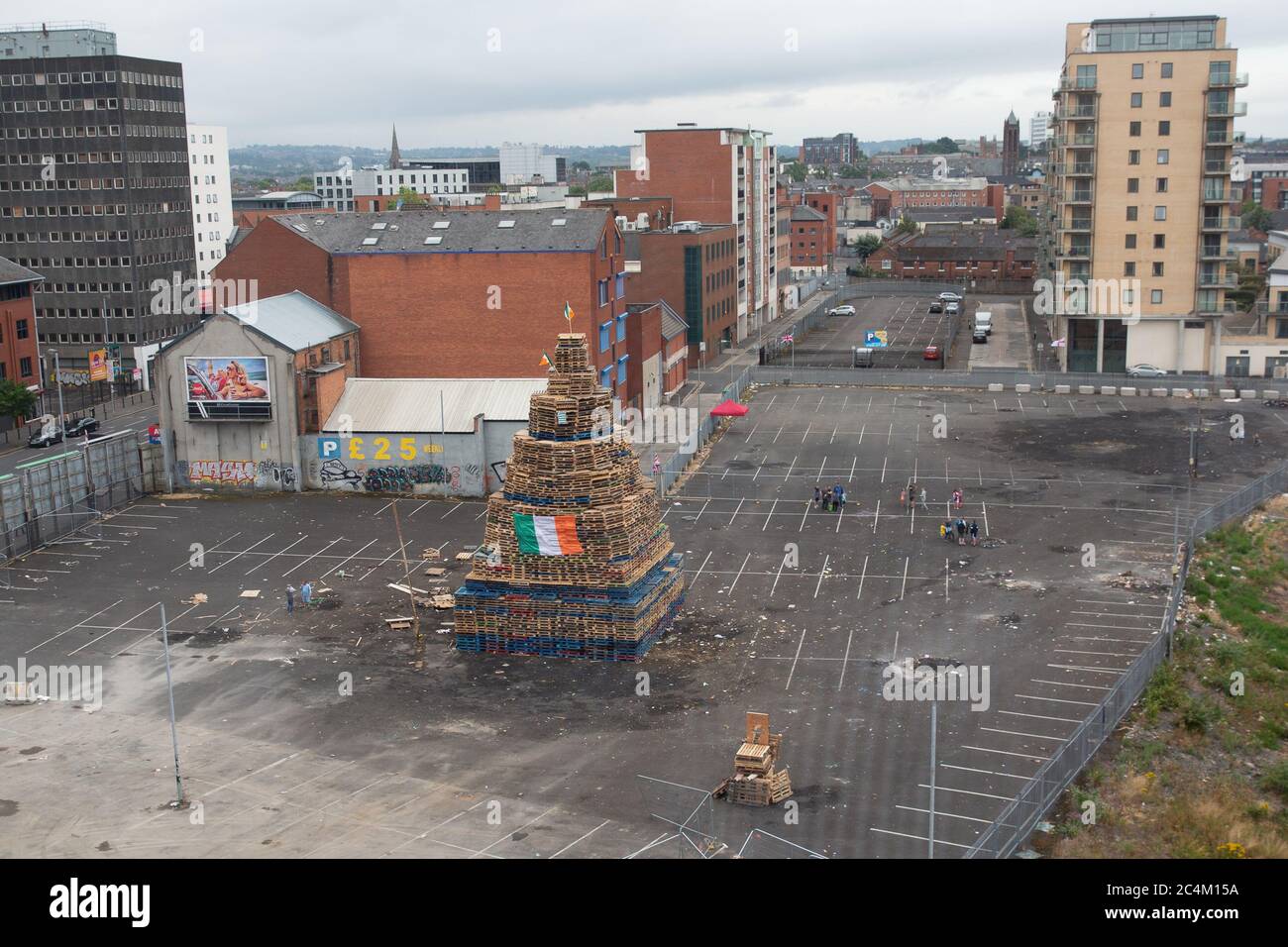 Sandy Row Bonfire, Belfast. Juli Stockfoto