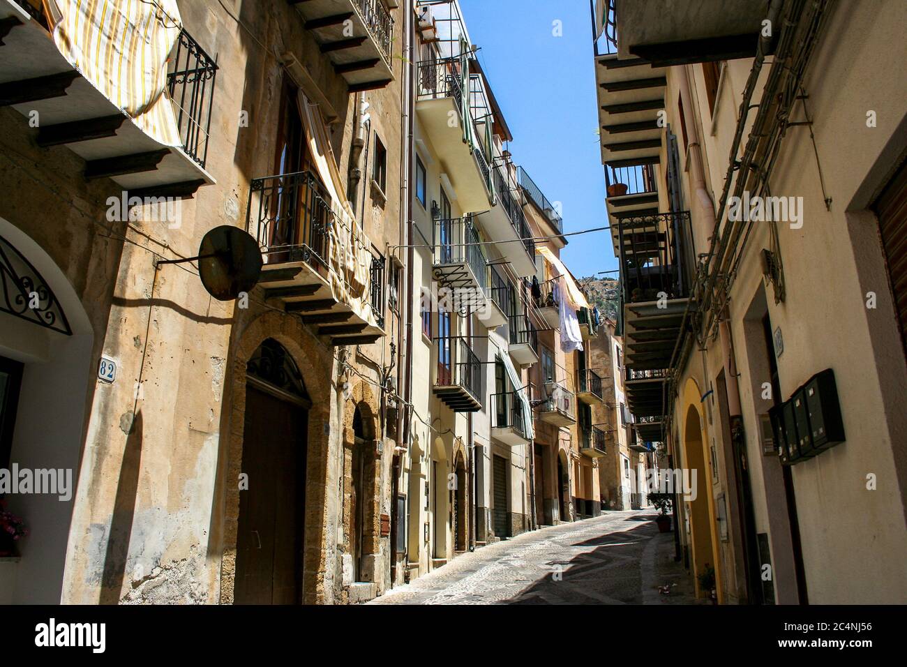 Straßen von Cefalu (Sizilien / Italien) Stockfoto