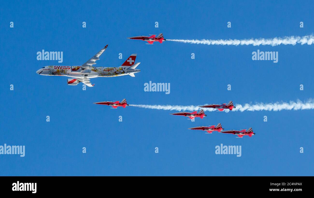 Airshow Patrouille Swiss Stockfoto