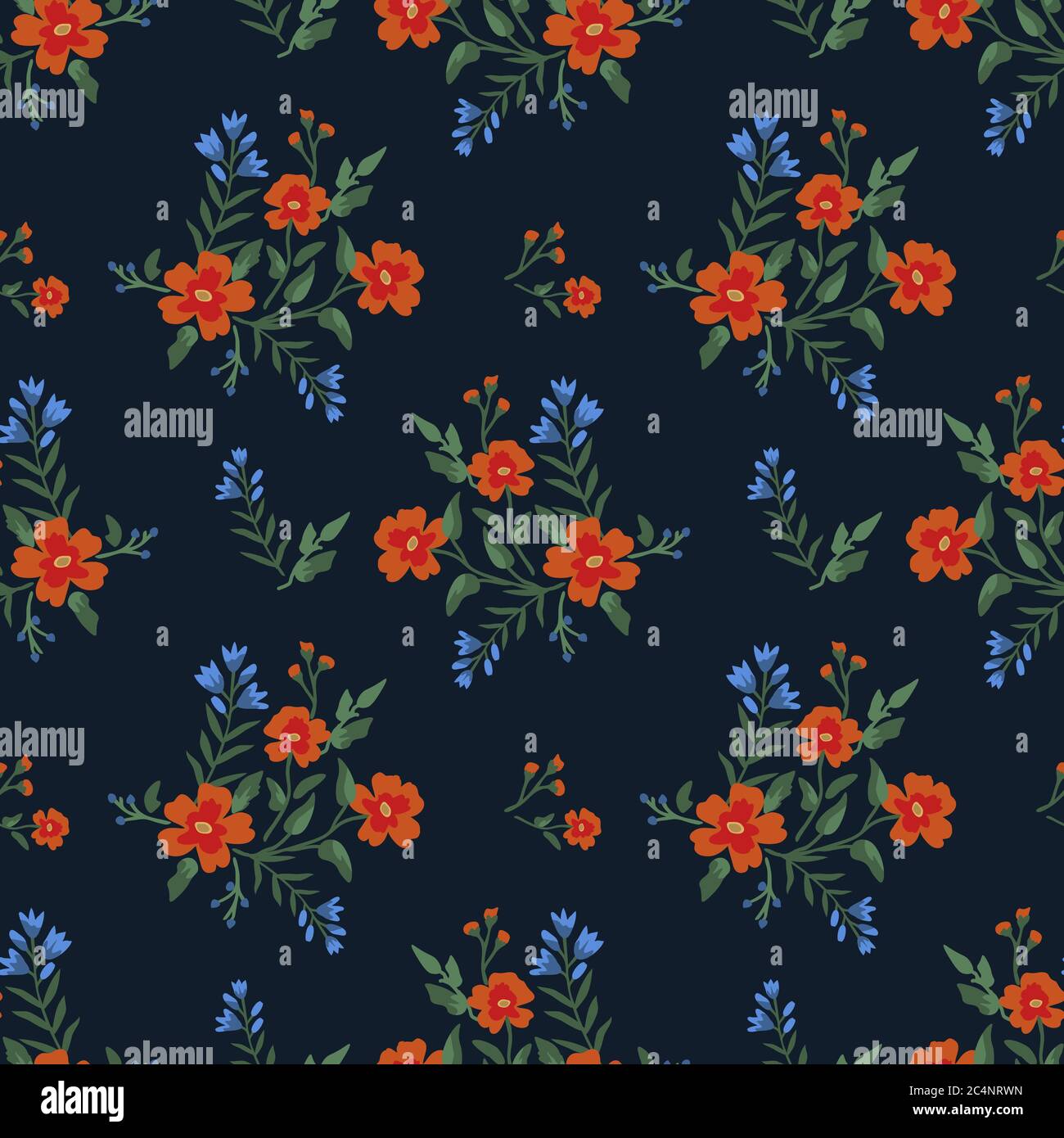 Nahtloses Vektor-Blümchenmuster Stock Vektor