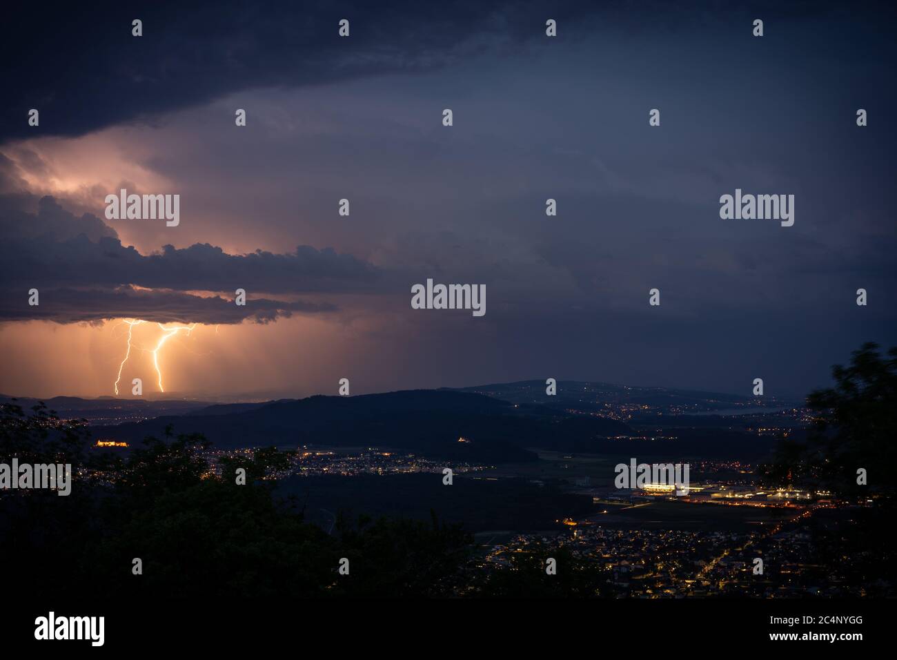 Gewitter in der Schweiz Stockfoto