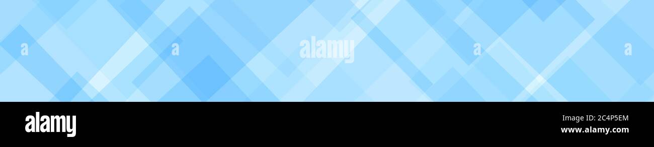 Abstraktes Banner aus transluzenten Quadraten oder Rauten in hellblauen Farben Stock Vektor
