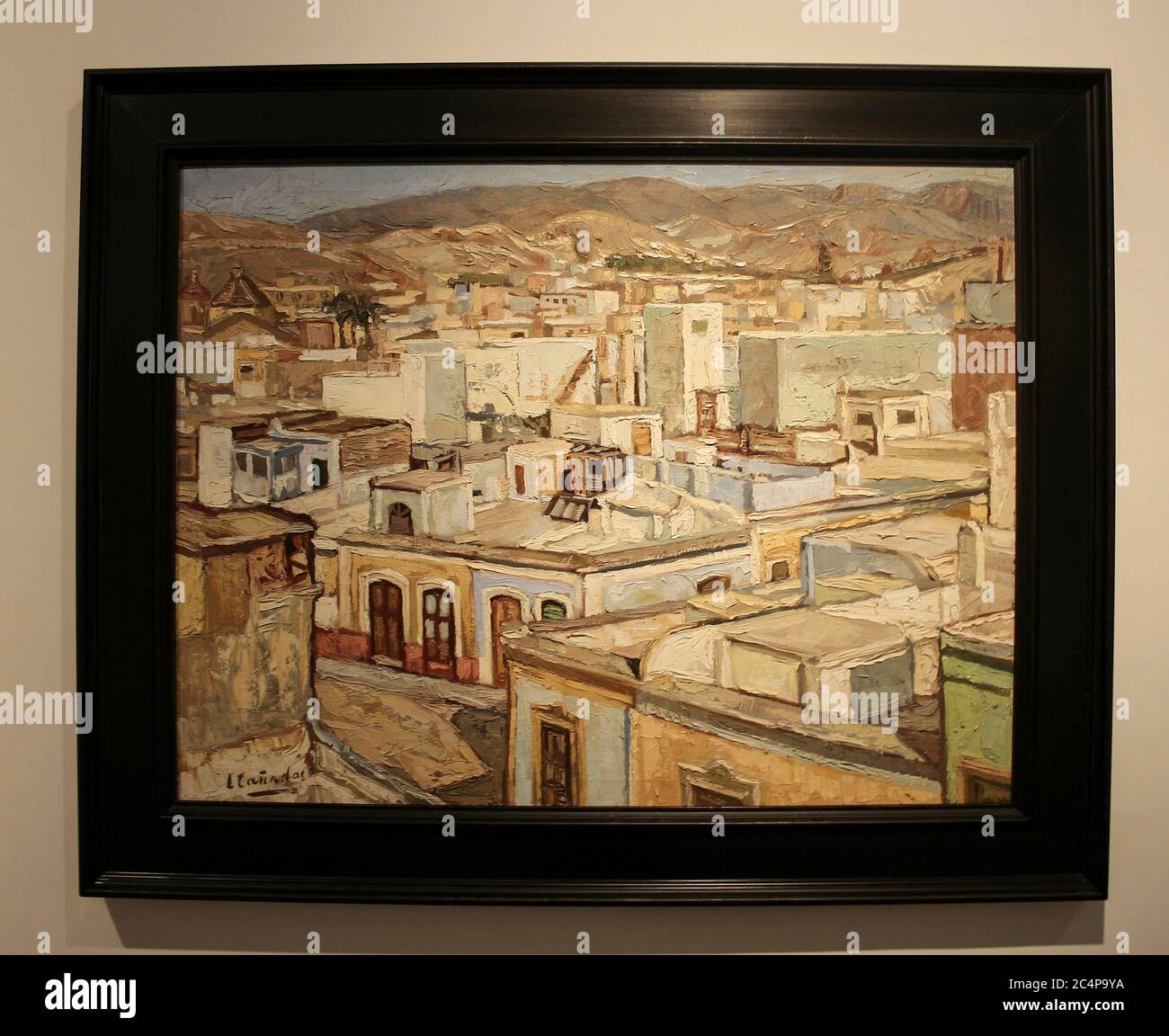 Almería, Andalusien, Spanien, Europa.. Doña Pakyta Museum of Art (Museo de arte Doña). Doña Pakyta Museum der Kunst (Museo de arte Doña Pakyta). Terrassen von Almeria (Terraos de Almeria, realisiert von Luis Cañadas Fernández (1928-2013), 1966, Öl auf Leinwand. Stockfoto