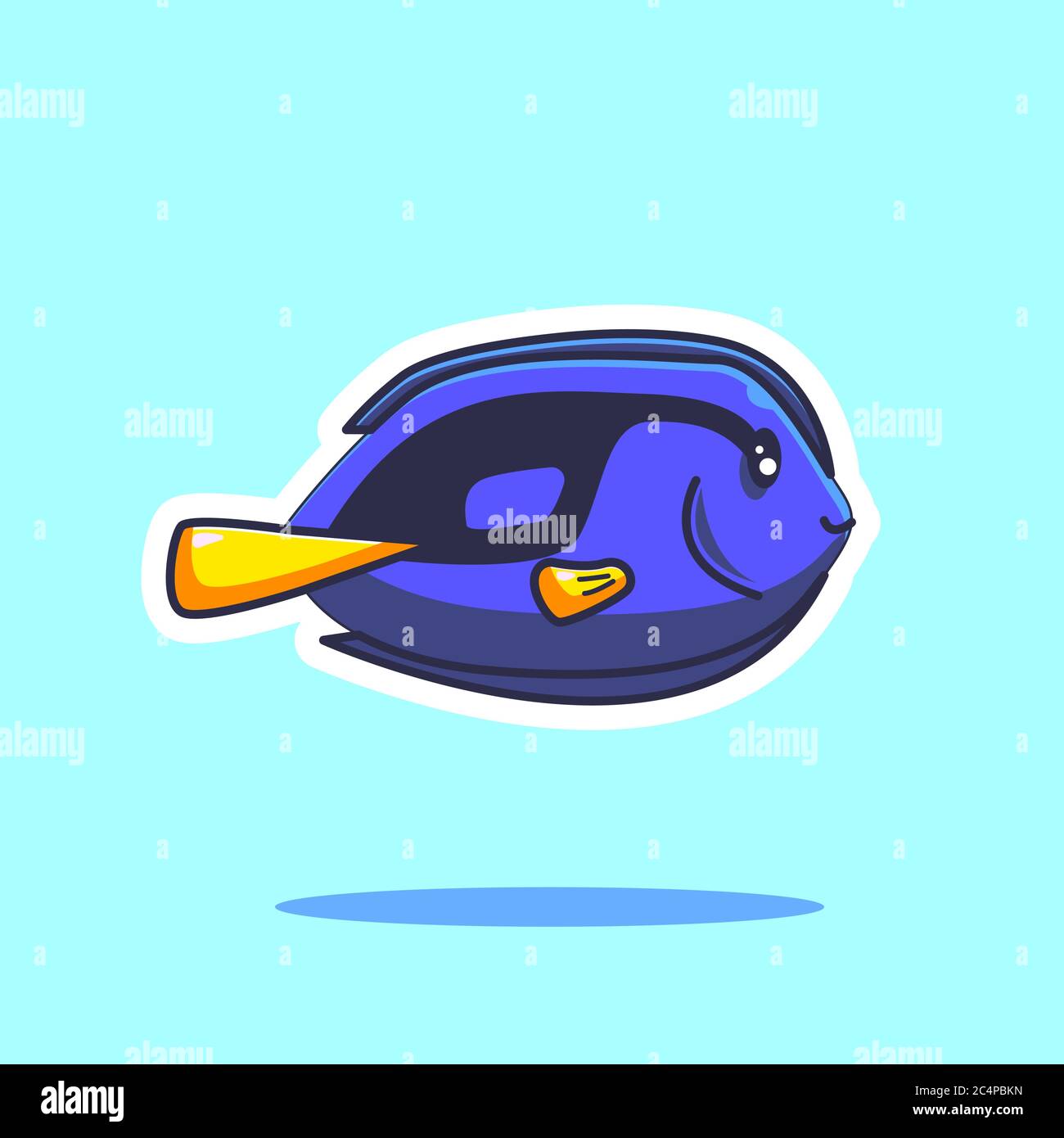 Cute blau tang Vektor Illustration. Flache Cartoon-Stil Stock Vektor