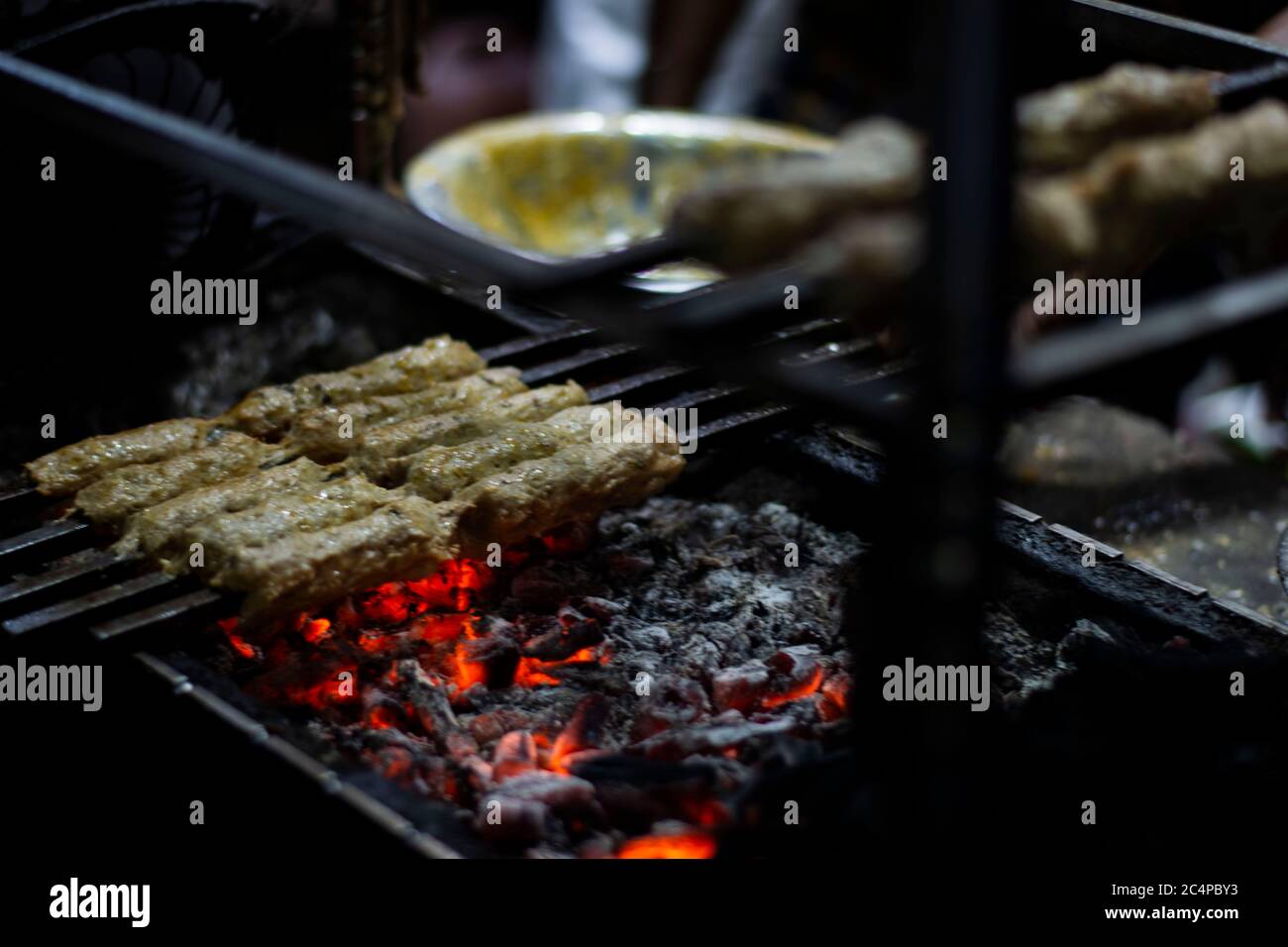 Kebabs Am Grill Und Am Kamin Stockfoto