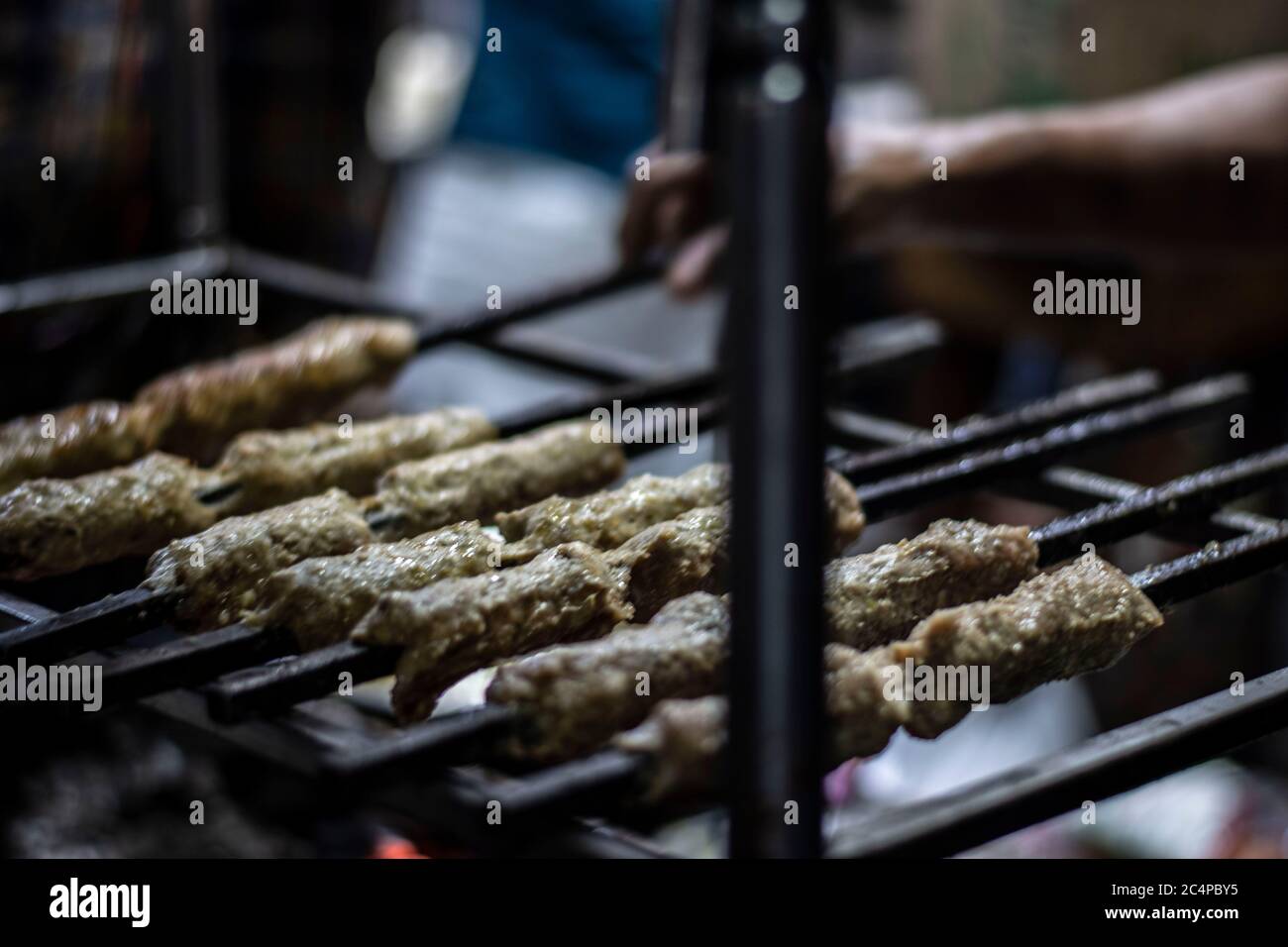 Kebabs Am Grill Und Am Kamin Stockfoto