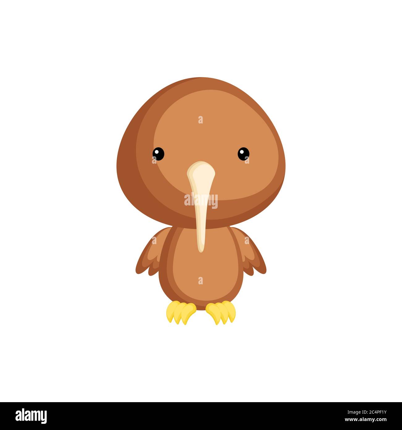 Nette lustige Baby Kiwi Vogel isoliert auf weißem Hintergrund. Liebenswert  Tierfigur zur Gestaltung von Album, Scrapbook, Karte und Einladung. Der Zoo  ist ein Vergnügen Stock-Vektorgrafik - Alamy