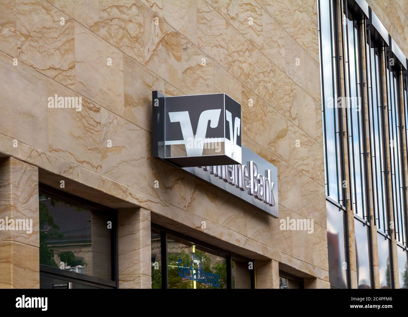 Furth, DEUTSCHLAND : Volksbank Filiale. Die Volksbank wurde 1850 gegründet Stockfoto