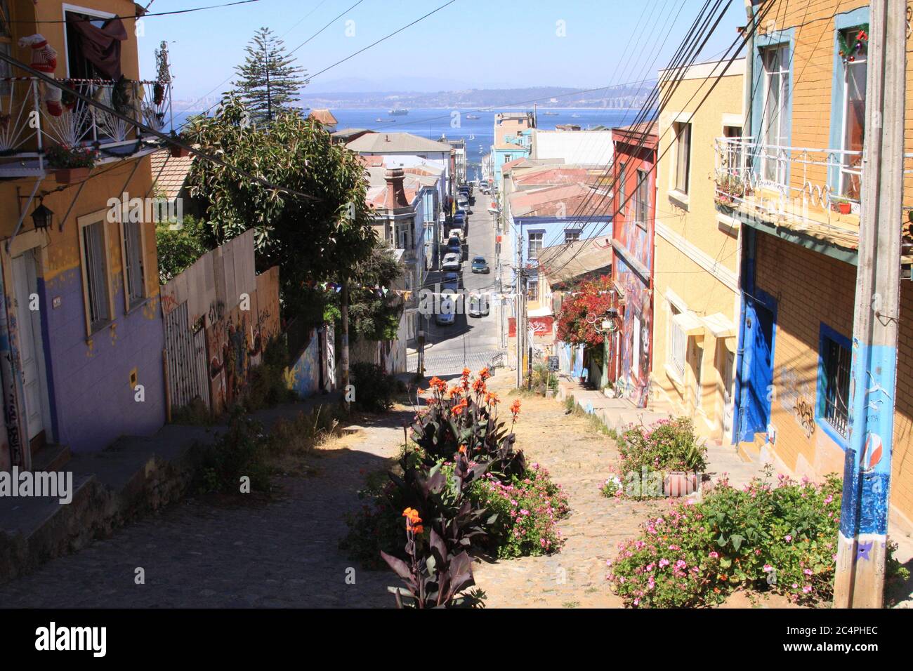 Urbane Szenen aus Valparaiso, Chile Stockfoto