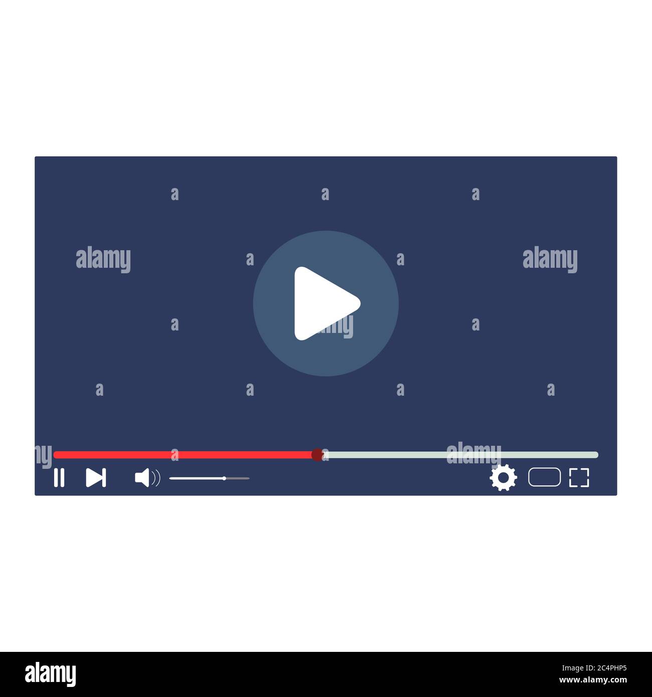 Video-Benutzeroberfläche, Web-Player für Clip-Film ansehen. Spielen Sie Medien in Video-Player, online ansehen, Vektor-Illustration Stock Vektor