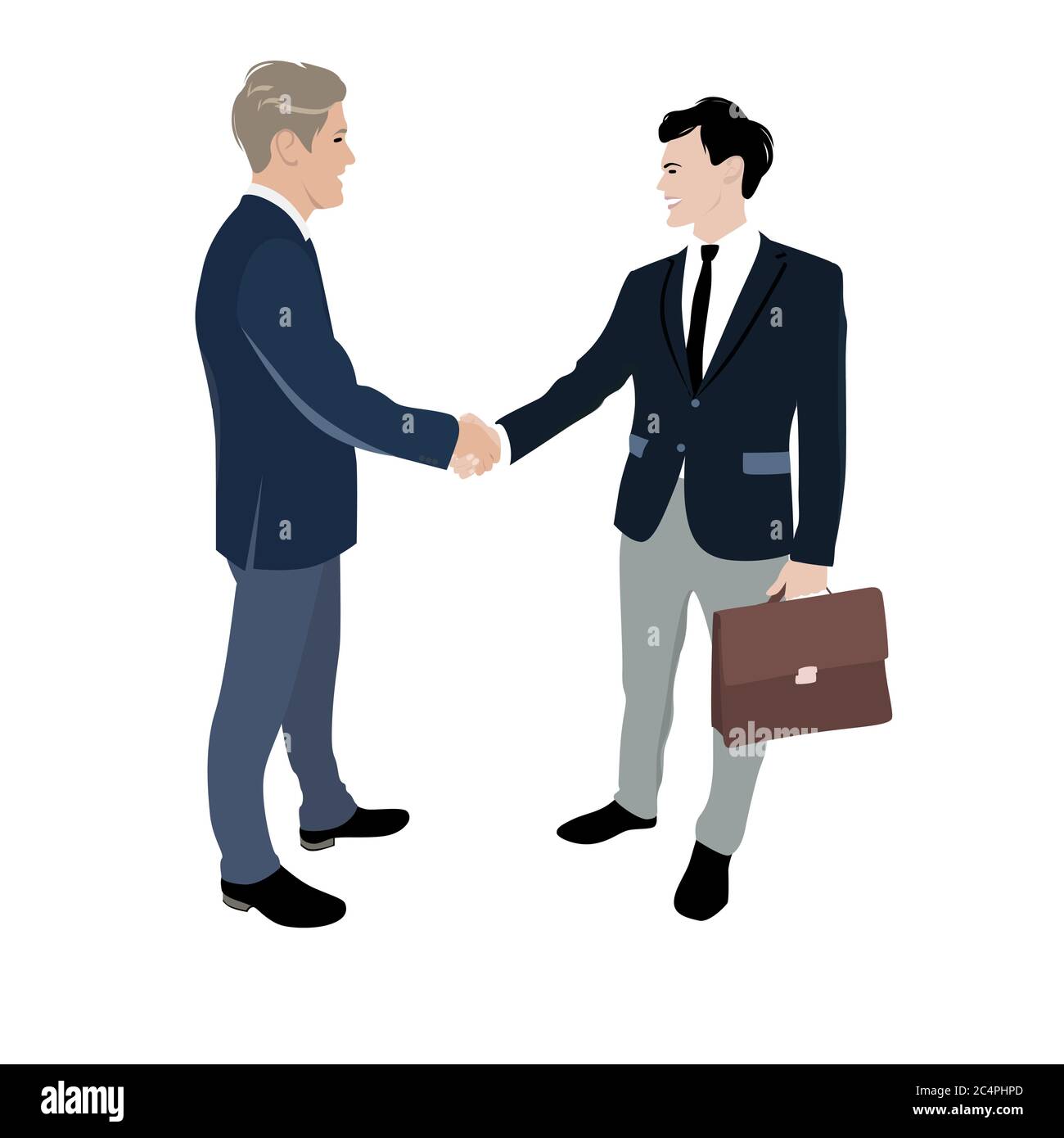 Geschäftsmann machen Deal, Handshake Partnerschaft. Geschäftsabschluss und Vereinbarung Corporate, Meeting Business Partner, Vektordarstellung Stock Vektor