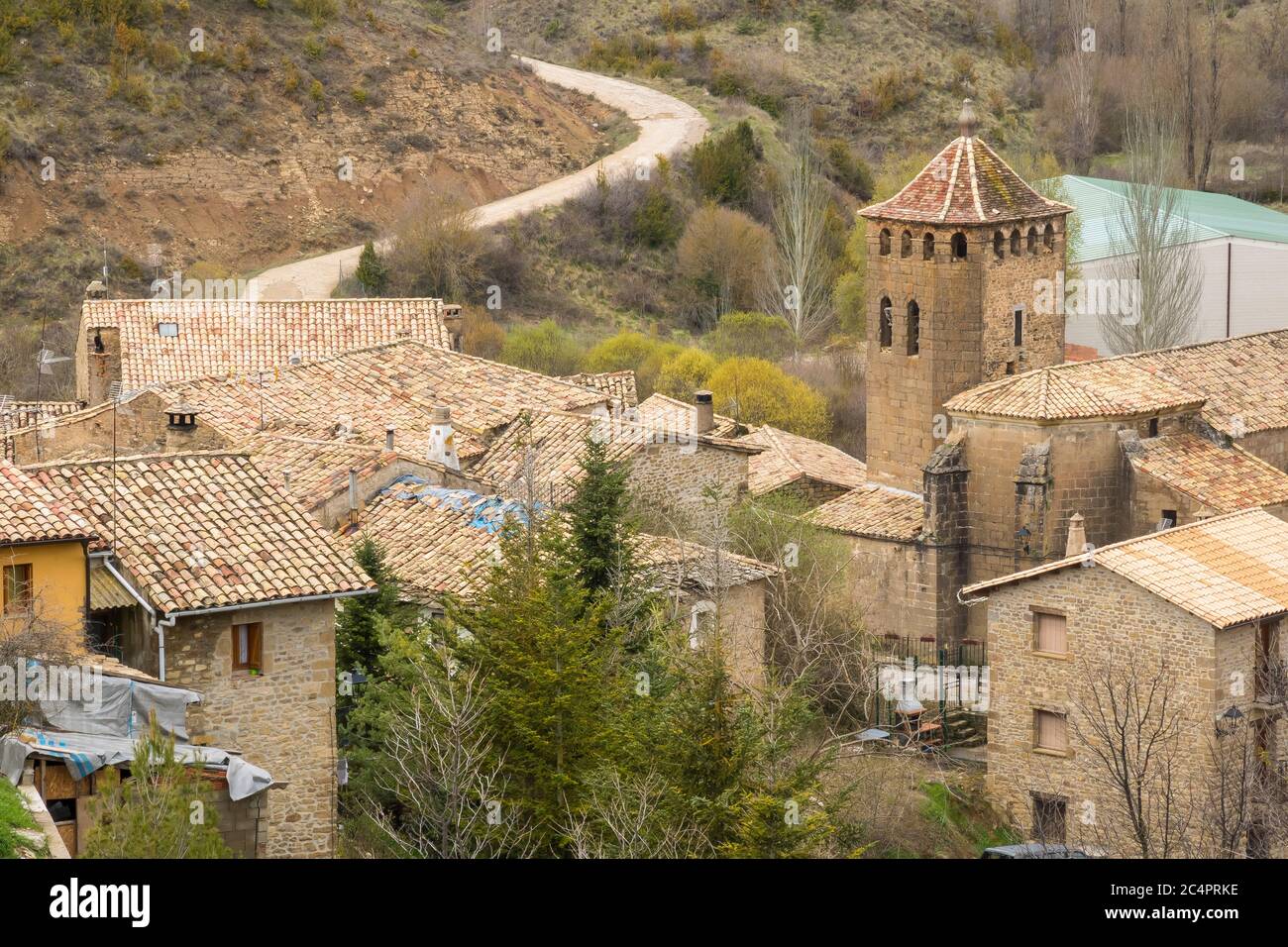 Longas ist ein altes und mittelalterliches Dorf in der Provinz Zaragoza, Aragon, Spanien Stockfoto
