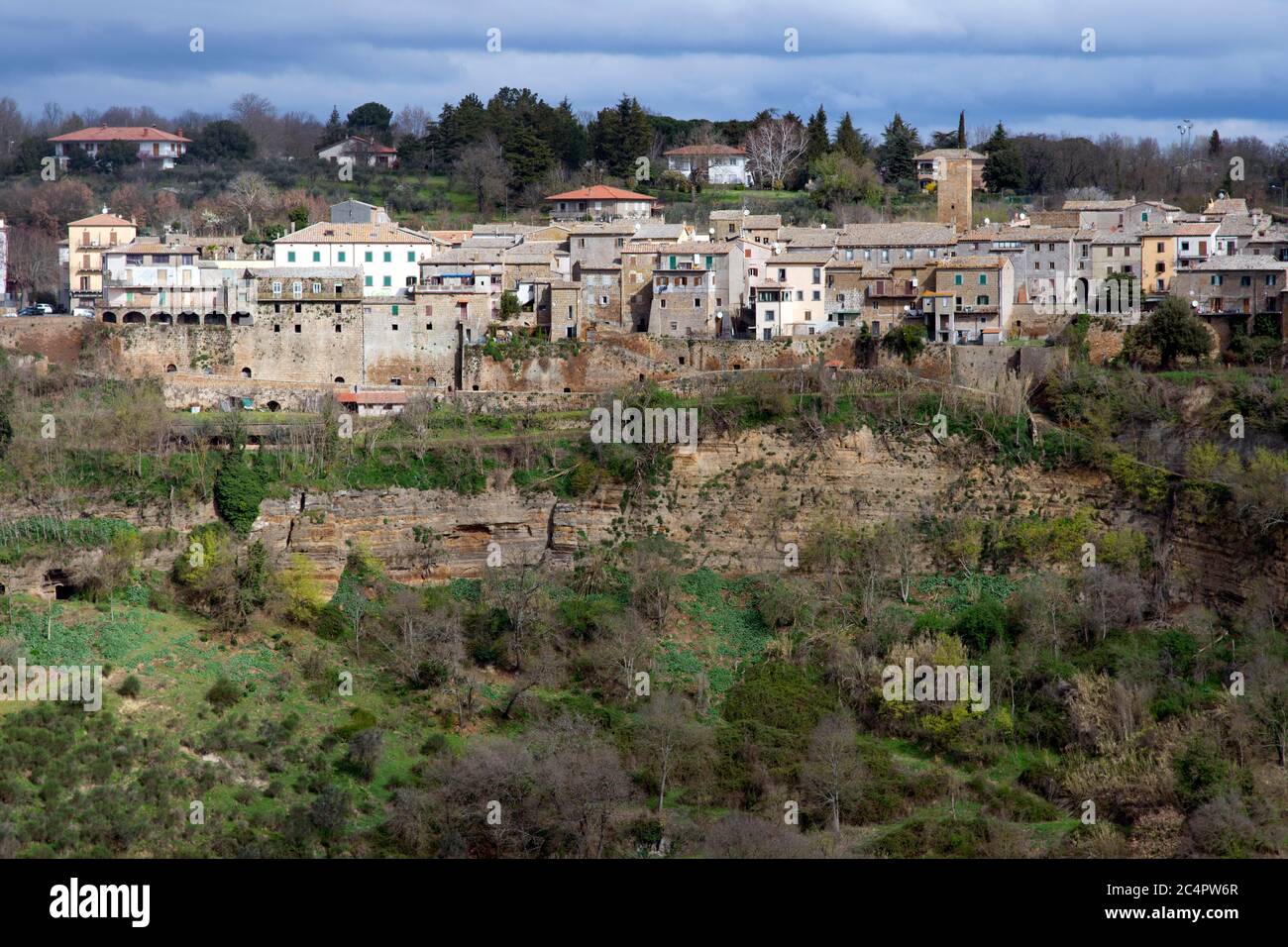 Blick auf Lubriano, kleine Gemeinde in der Provinz Viterbo, Latium, Italien Stockfoto