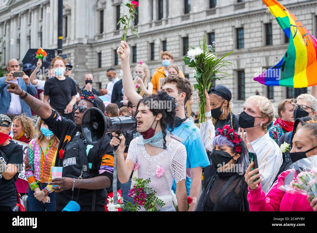Black Trans lebt Materie Protest in London Stockfoto