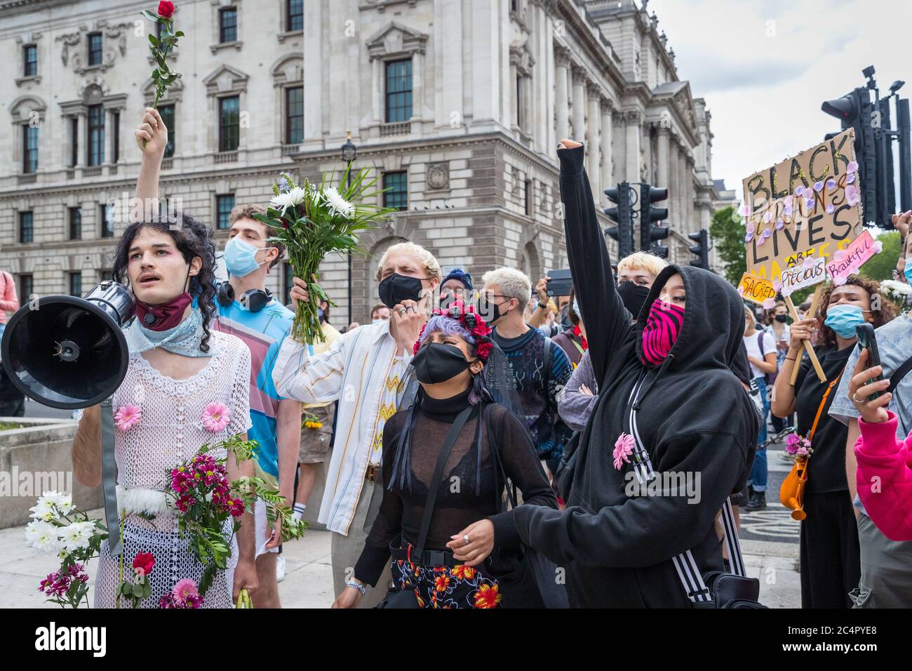 Black Trans lebt Materie Protest in London Stockfoto