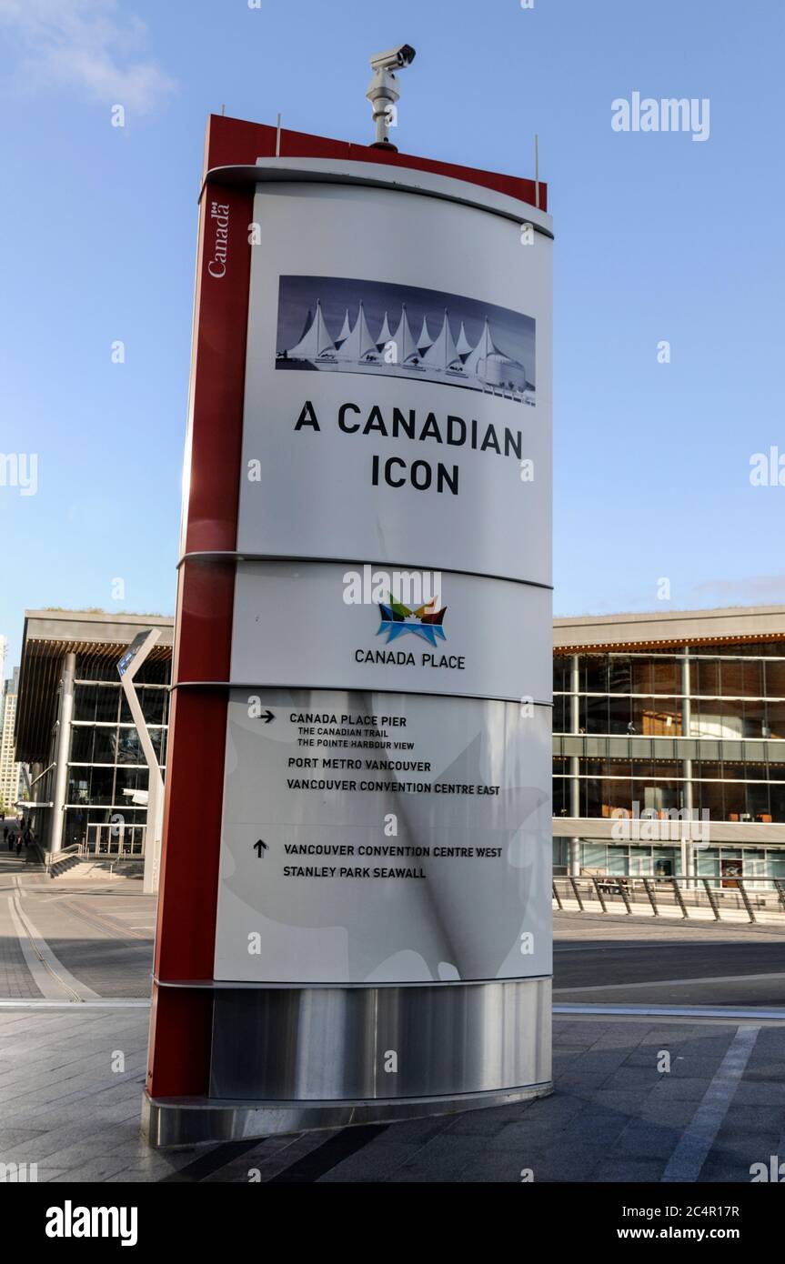 Eine kanadische Ikone am Canada Place im Zentrum von Vancouver, Kanada Stockfoto