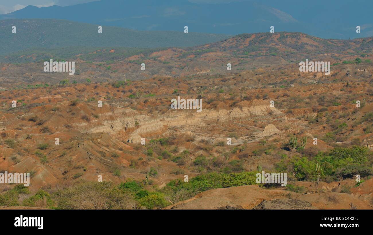 Blick auf Desierto de la Tatacoa (Tatacoa Wüste) in Villavieja, Huila / Kolumbien Stockfoto