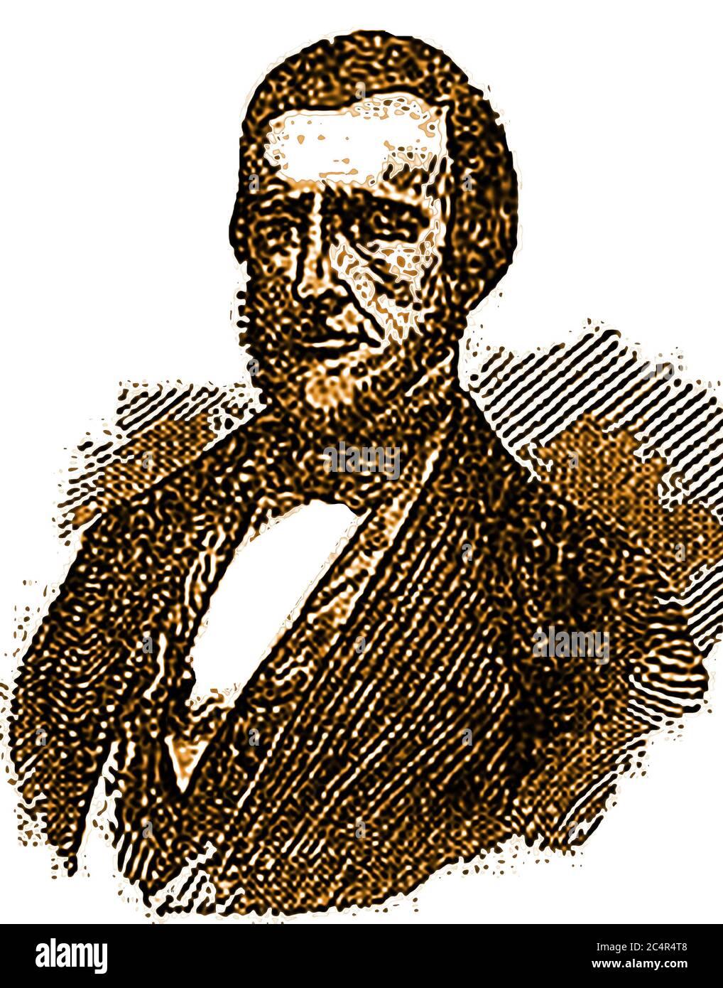 Porträt von Ephraim Littlefield der Hausmeister, der im Mordfall Webster die Überreste des Leichnam entdeckte.Nachdem der Boston-Geschäftsmann George Parkman im November 1849 verschwand, wurde sein zerstückelter und teilweise verbrannter Leichnam im Labor von John Webster gefunden. Ein Dozent an der Harvard Medical College von der Hochschule Hausmeister. Es war eine frühe Anwendung der forensischen Medizin, die dazu beitrug, den Körper zu identifizieren. Stockfoto