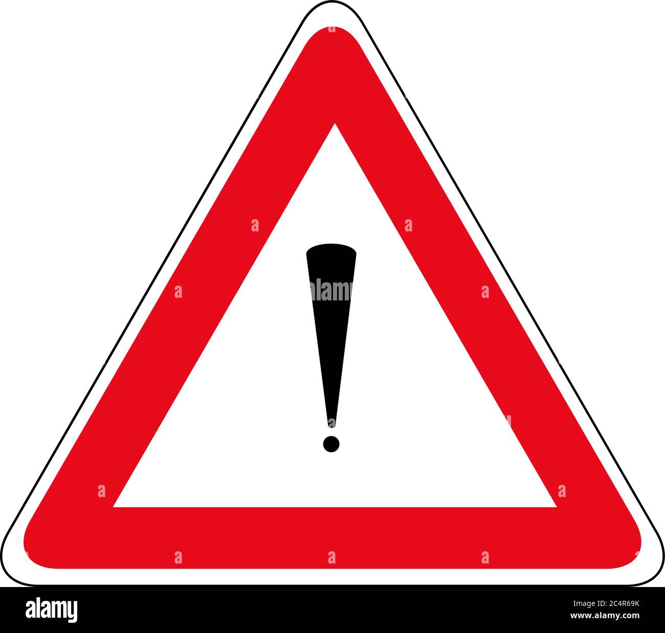 Straße rot Schild auf weißem Hintergrund. Straßenverkehrskontrolle. Fahrbahnnutzung. Vorschriftzeichen. Stop und Ertrag. Straße Stock Vektor