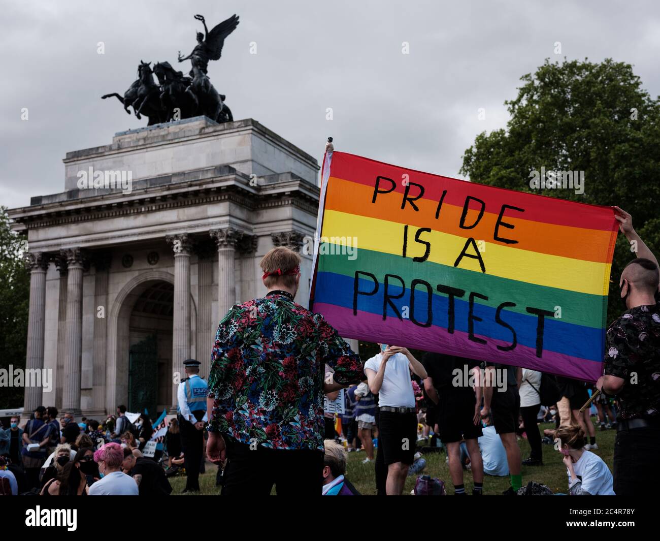 London, Großbritannien. Juni 2020. Ein friedlicher Protest für Black Trans Lives Matter findet in Central London statt. Kredit: Yousef Al Nasser/ Alamy Live Nachrichten Stockfoto