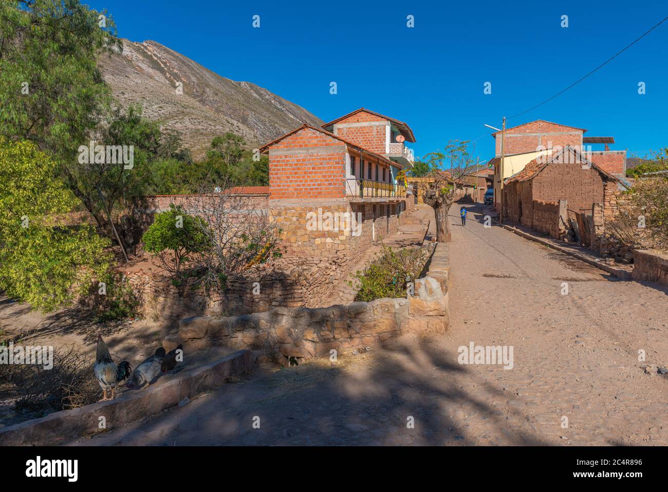 Typische Dorfszene, Parque Nacional Tototoro, Nationalpark Torotoro, Departemento Potosí, Dorf Torotoro, Bolivien, Lateinamerika Stockfoto