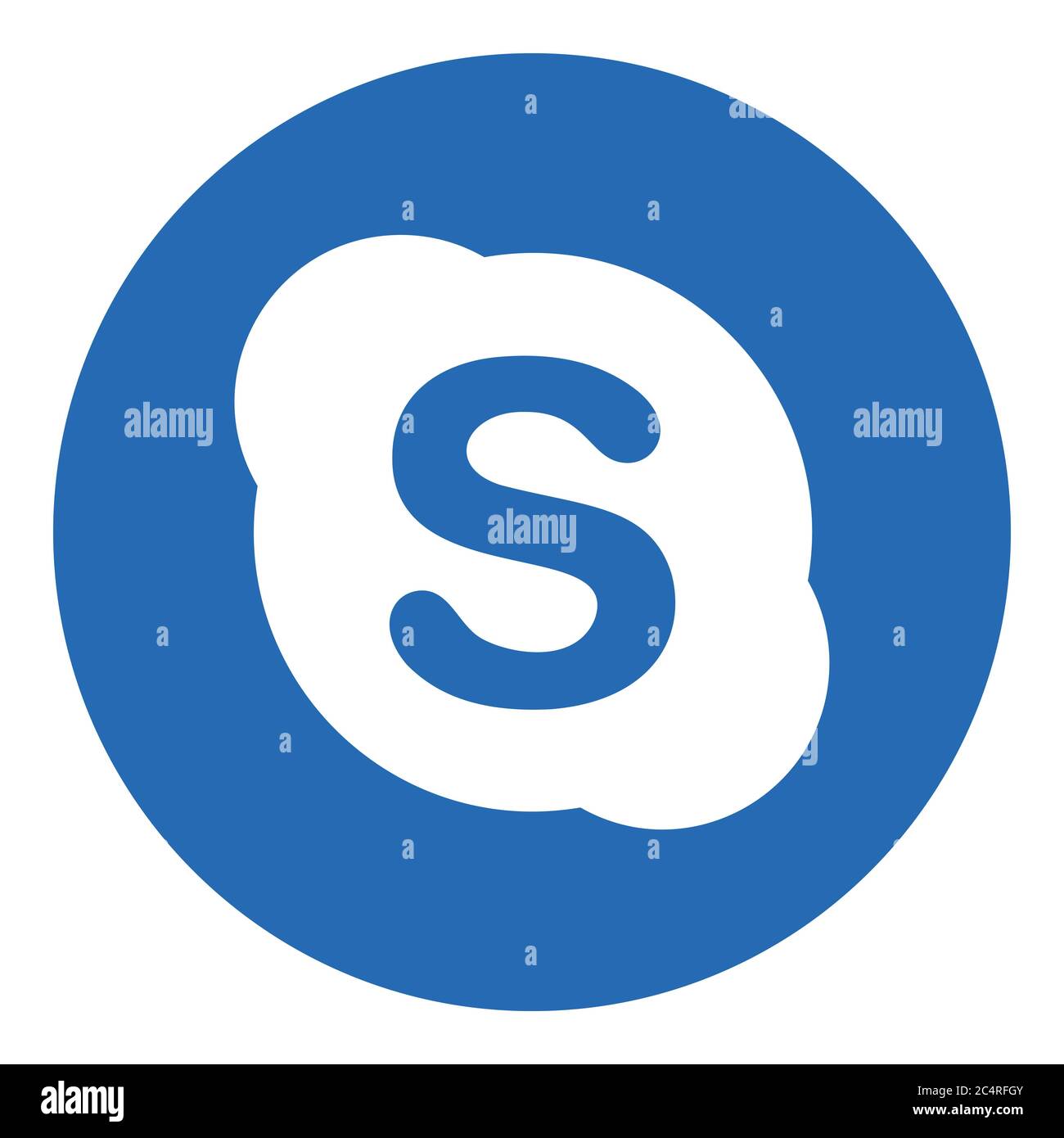 VORONEZH, RUSSLAND - 21. NOVEMBER 2019: Skype-Logo rund Symbol in blauer Farbe Stock Vektor