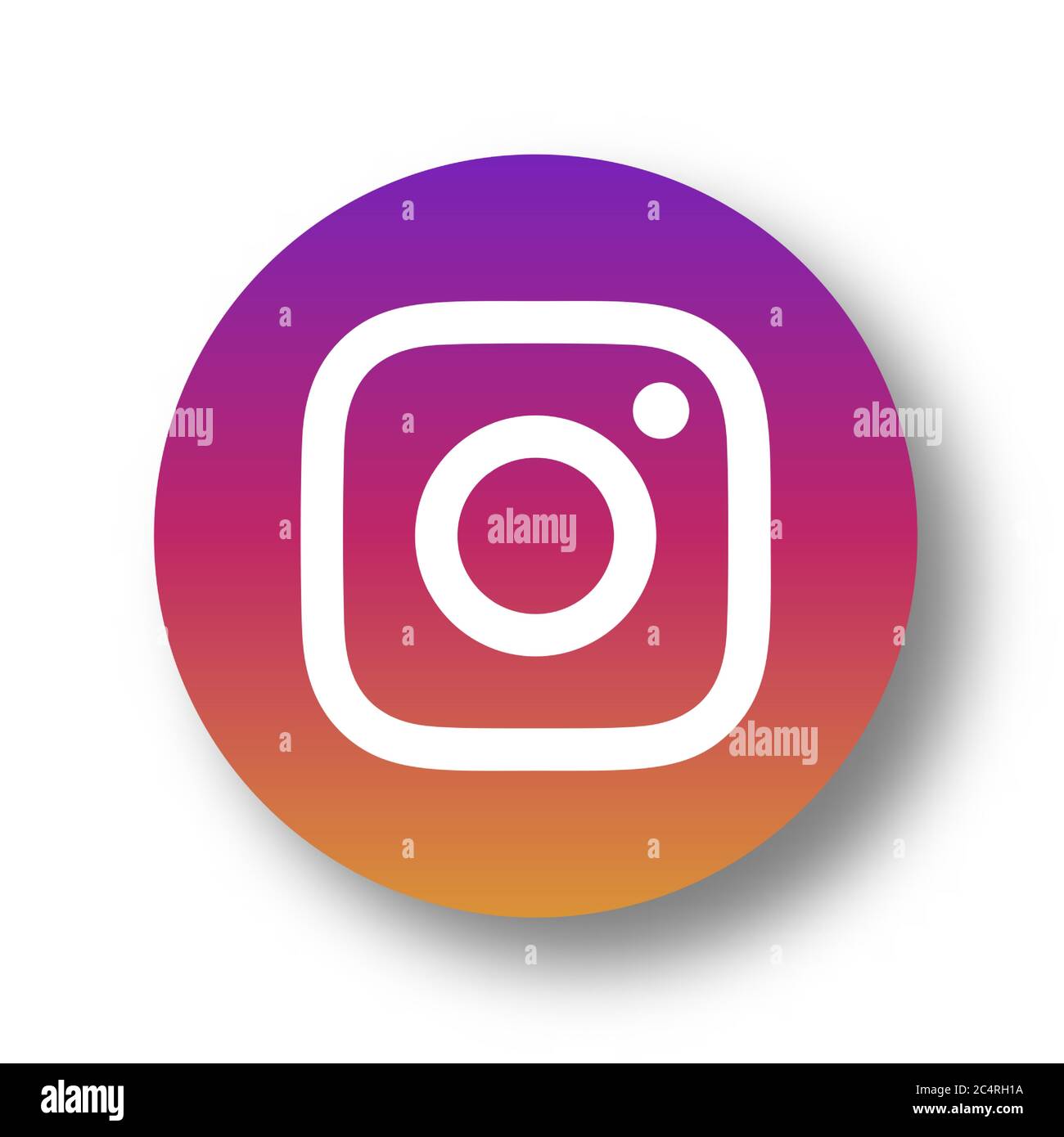 VORONEZH, RUSSLAND - 31. JANUAR 2020: Instagram Logo rund Symbol mit weichem Schatten Stock Vektor