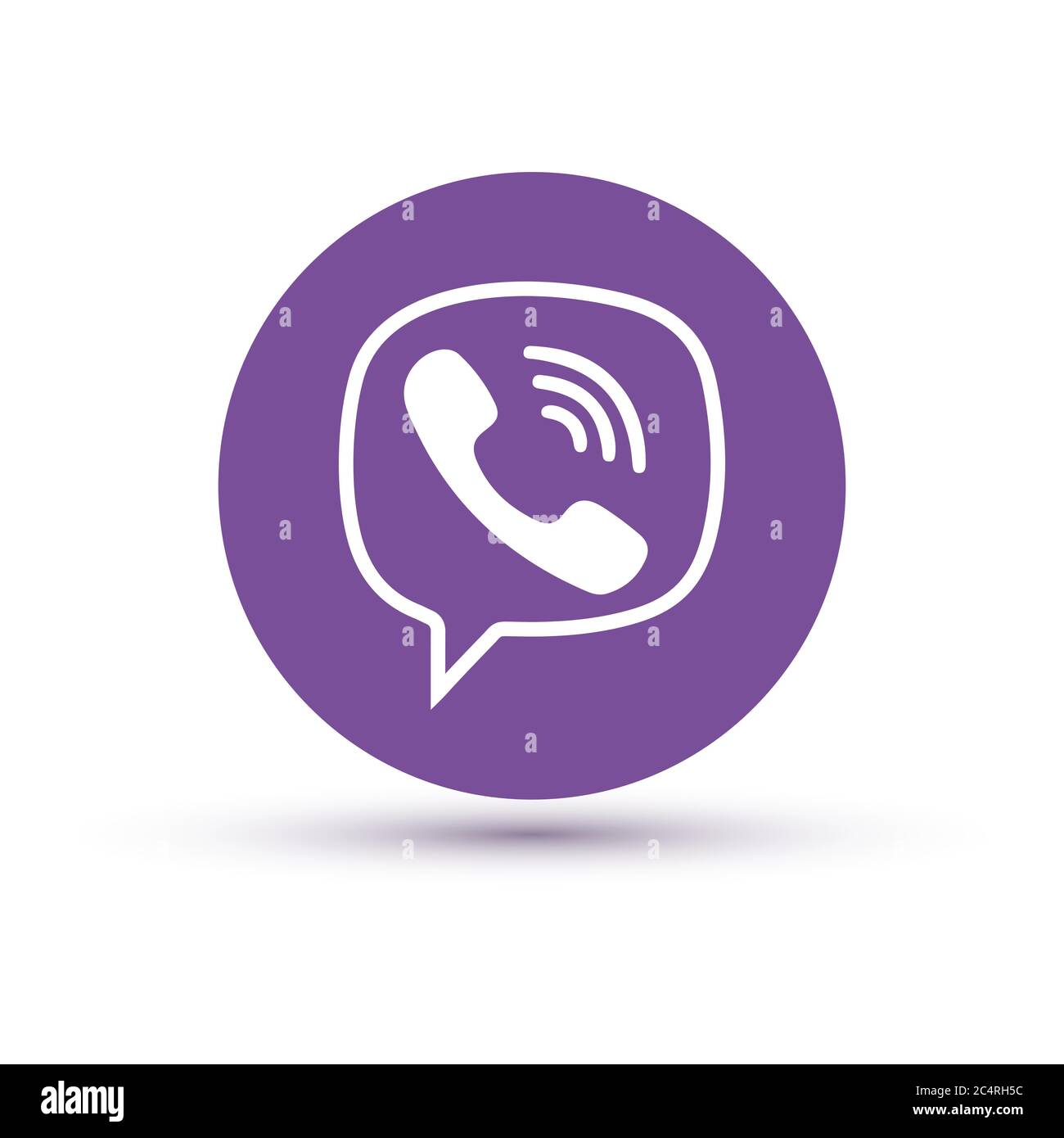 VORONEZH, RUSSLAND - 31. JANUAR 2020: Viber Logo lila runde Ikone mit Schatten Stock Vektor