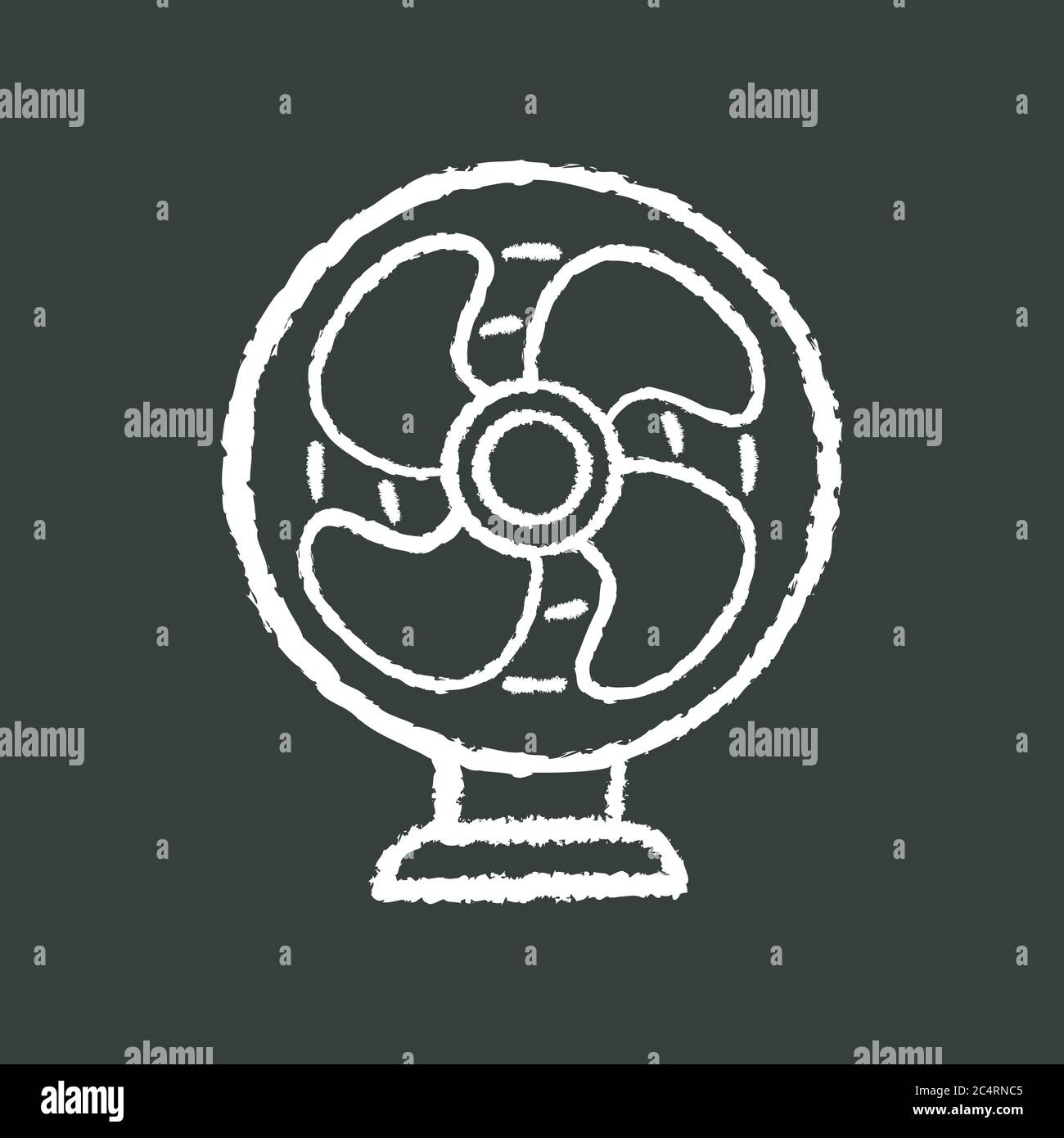 Tischventilator Kreide weißes Symbol auf schwarzem Hintergrund Stock Vektor