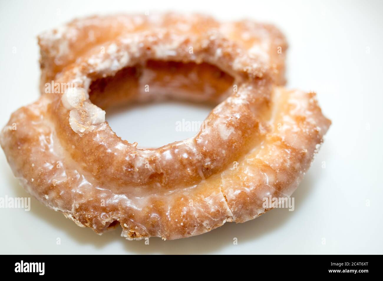 Bunte Donuts auf dem Teller. Draufsicht - Bild Stockfoto