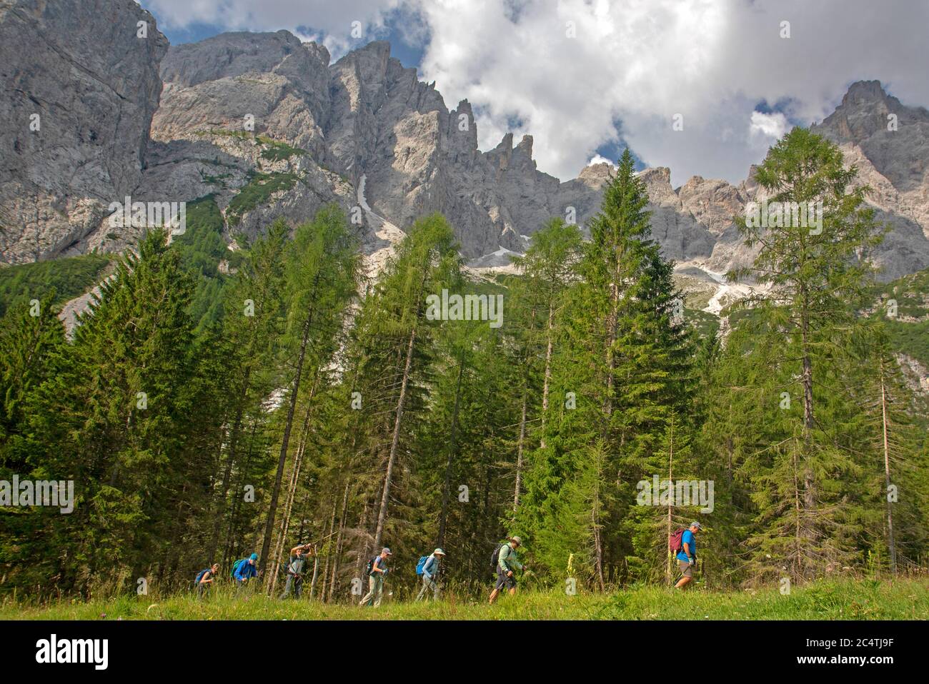 Wanderungen in den Sextner Dolomiten Stockfoto