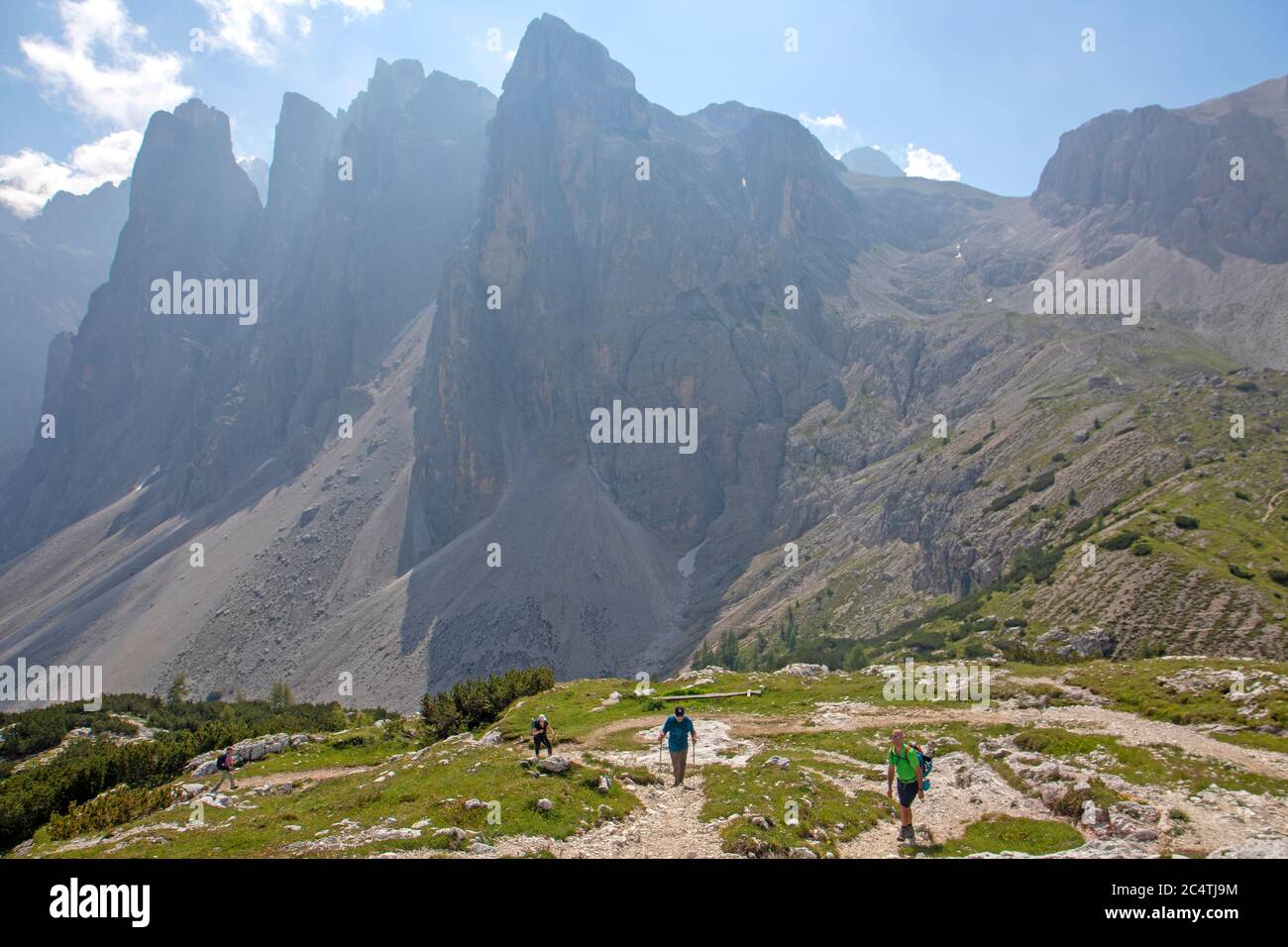 Wanderungen in den Sextner Dolomiten Stockfoto