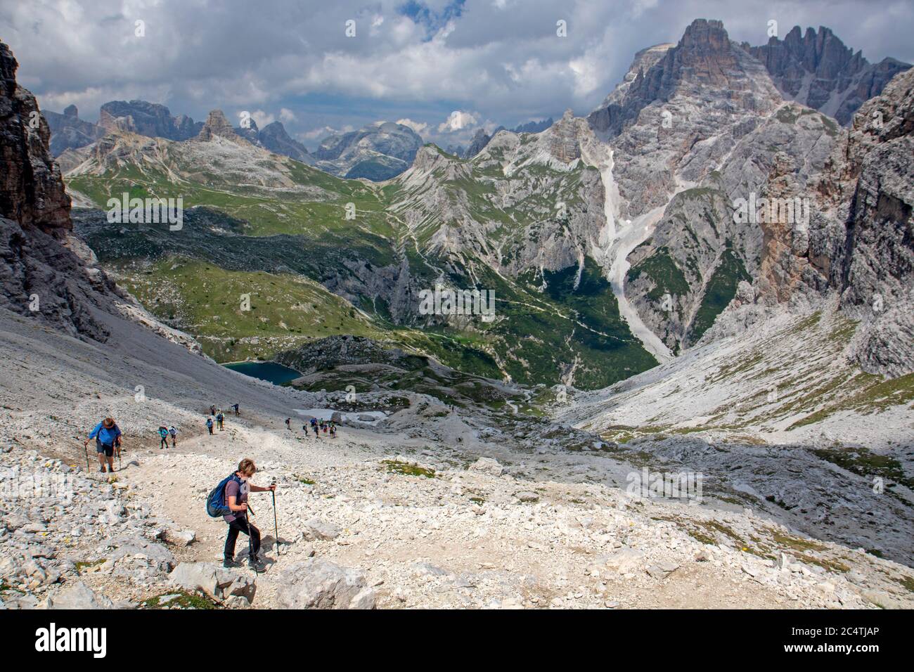 Wanderungen in den Sextner Dolomiten Stockfoto