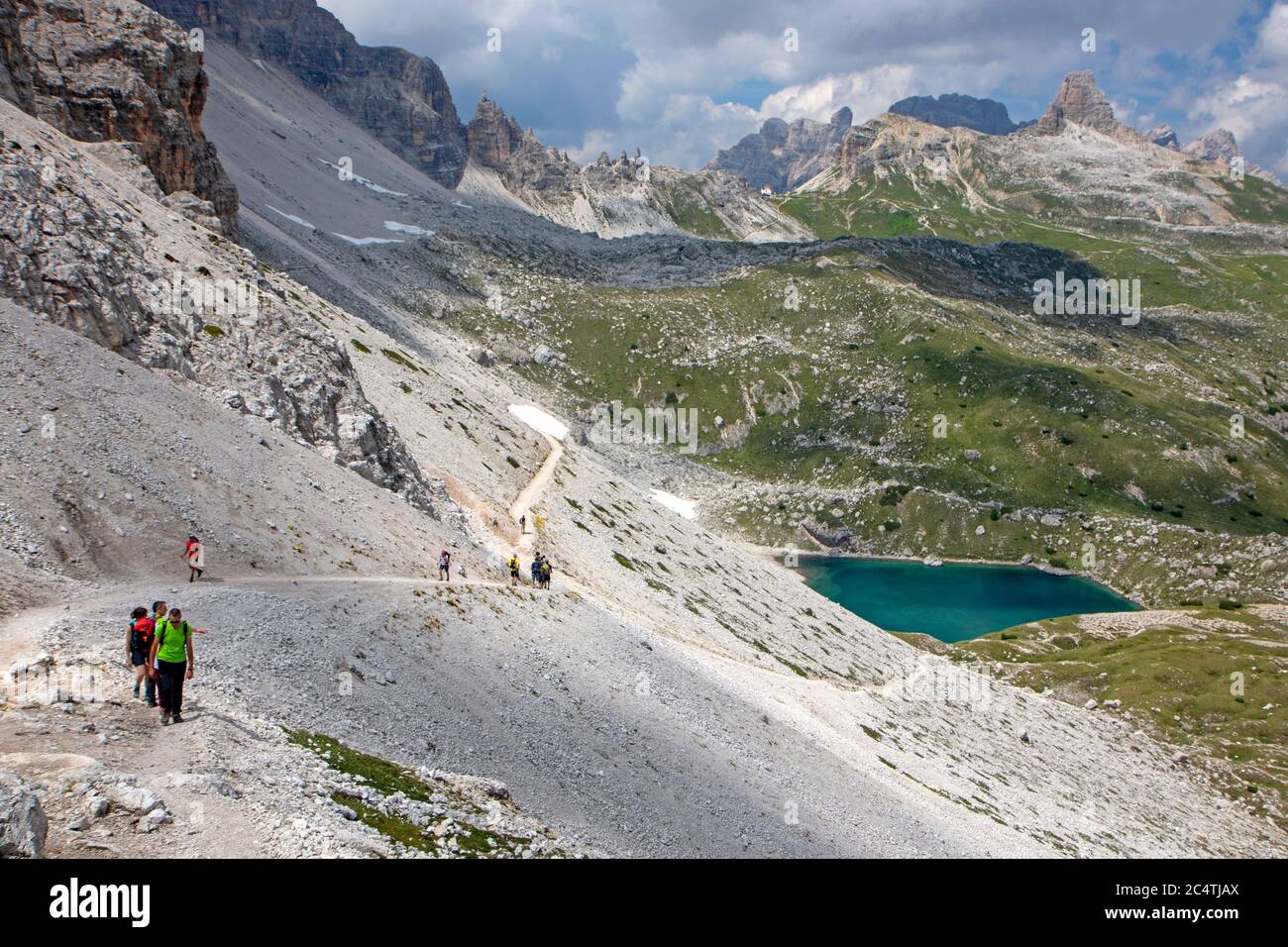 Wanderungen in den Sextner Dolomiten Stockfoto