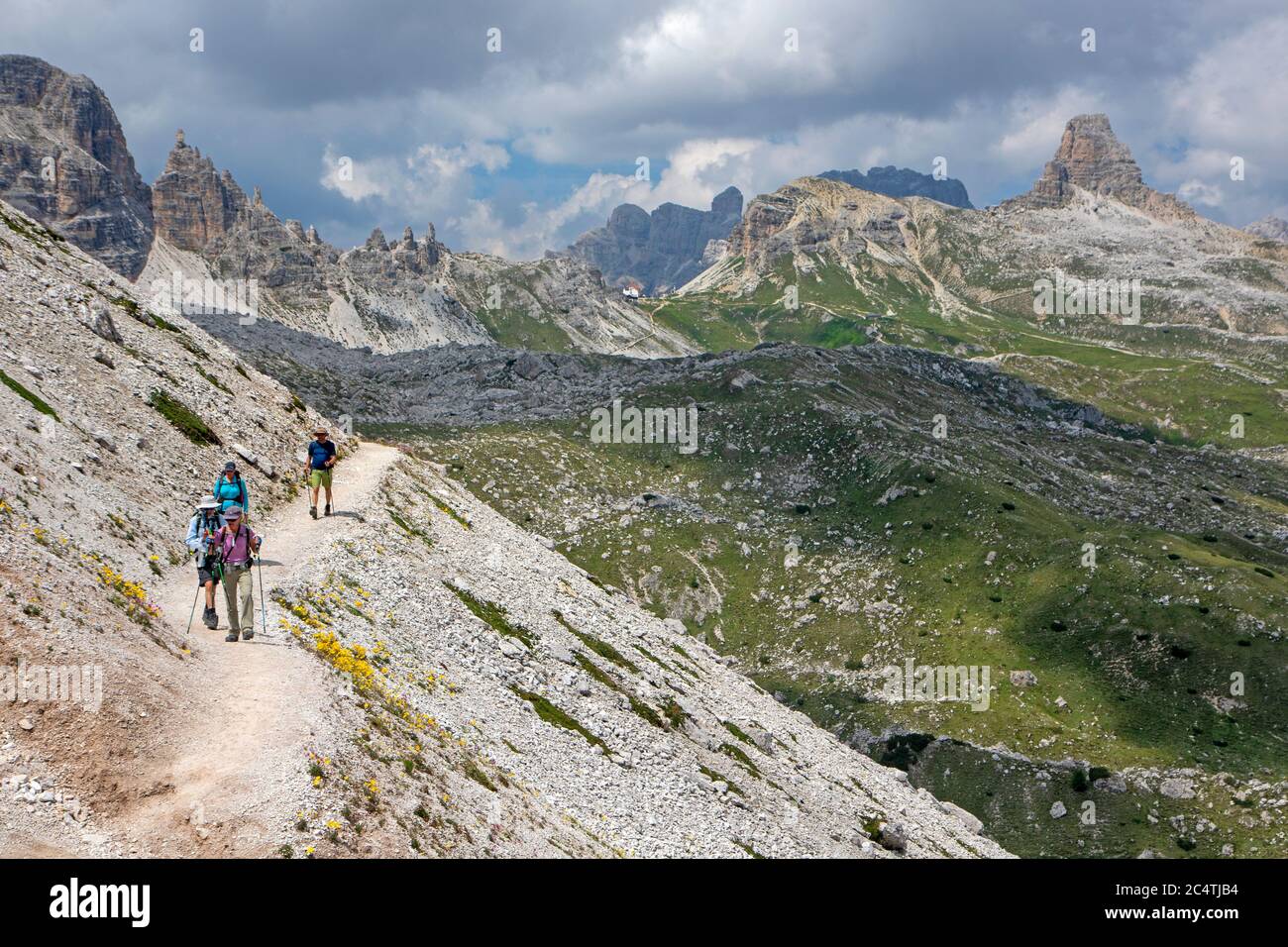 Wanderungen in den Sextner Dolomiten Stockfoto