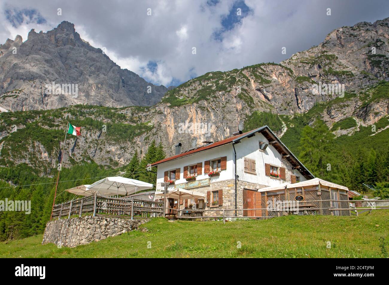 Rifugio Lunelli in den Sextner Dolomiten Stockfoto