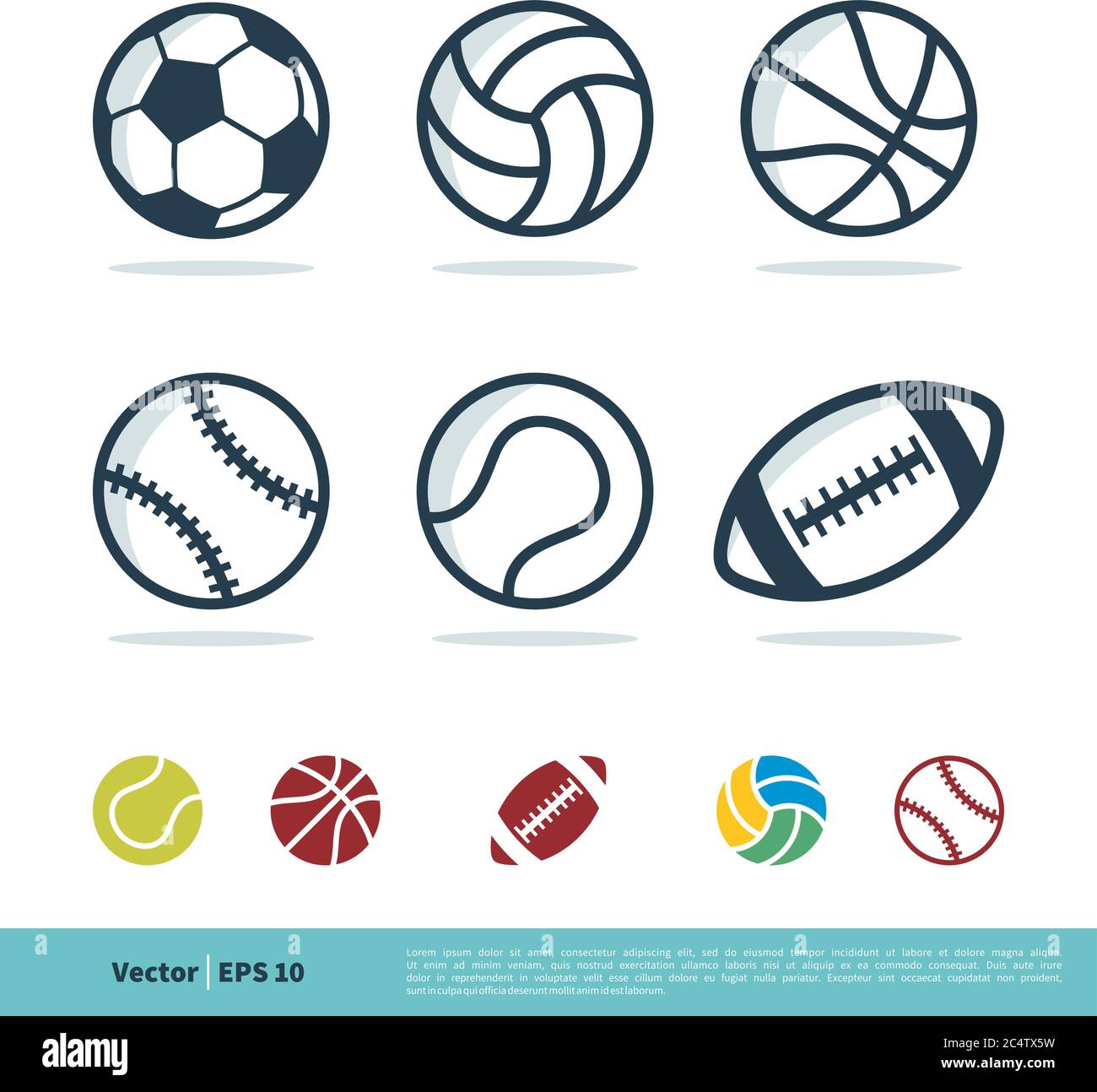Sport Ball Set Icon Vektor Logo Vorlage Illustration Design. Vektor EPS 10. Stock Vektor
