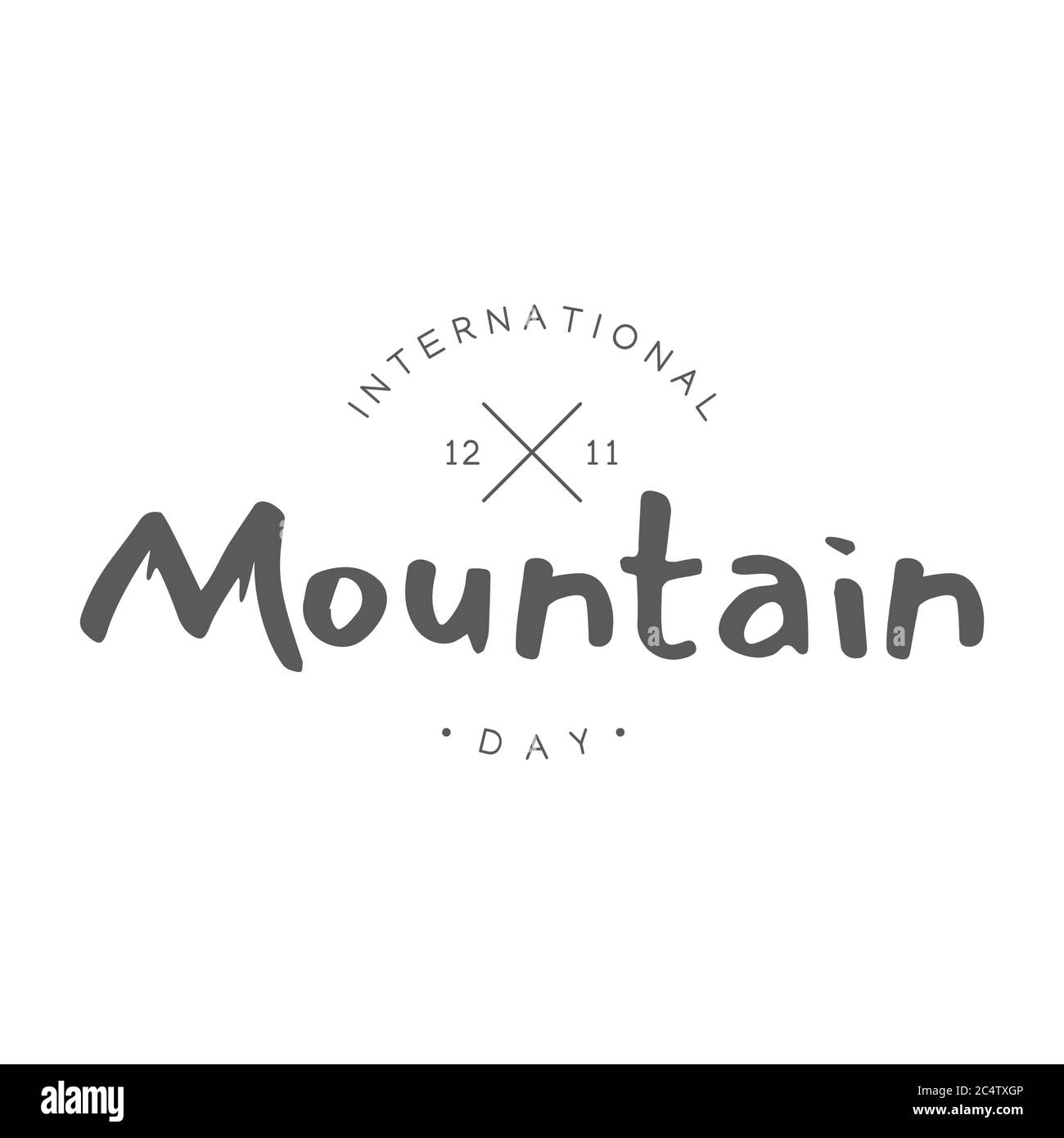 Einfaches Design Emblem International Mountain Day Brief. Emblem des internationalen Bergtags. Vektorgrafik EPS.8 EPS.10 Stock Vektor