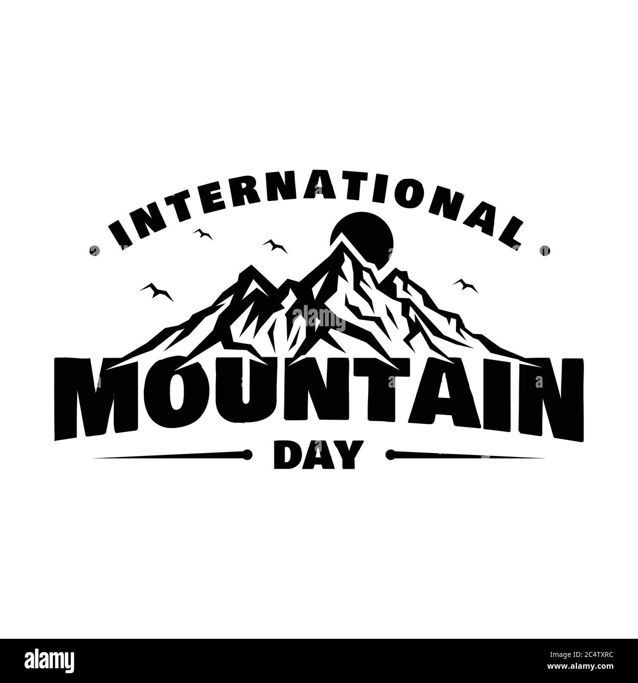 Design Vektor Berg Silhouette für den Internationalen Tag der Berge. Emblem des internationalen Bergtags. Vektorgrafik EPS.8 EPS.10 Stock Vektor