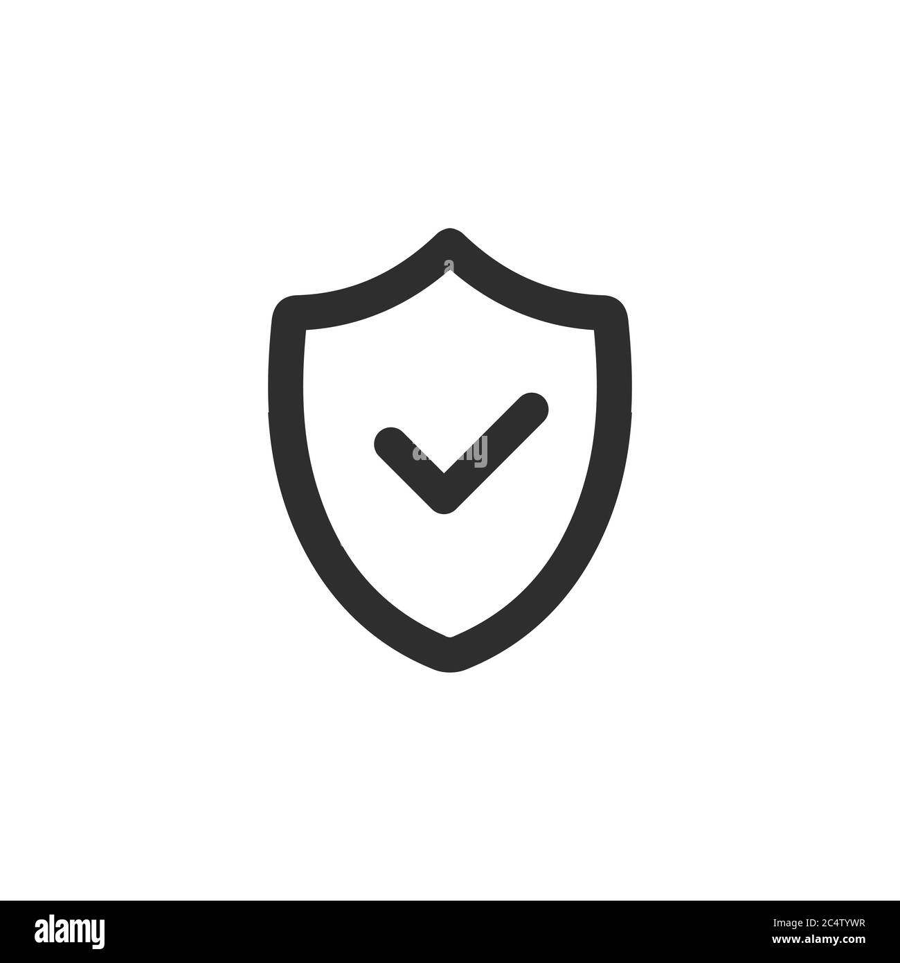 Schild mit Häkchen-Symbol, Sicherheitssymbol. datenschutz. Vektordarstellung auf weißem Hintergrund isoliert. Stock Vektor