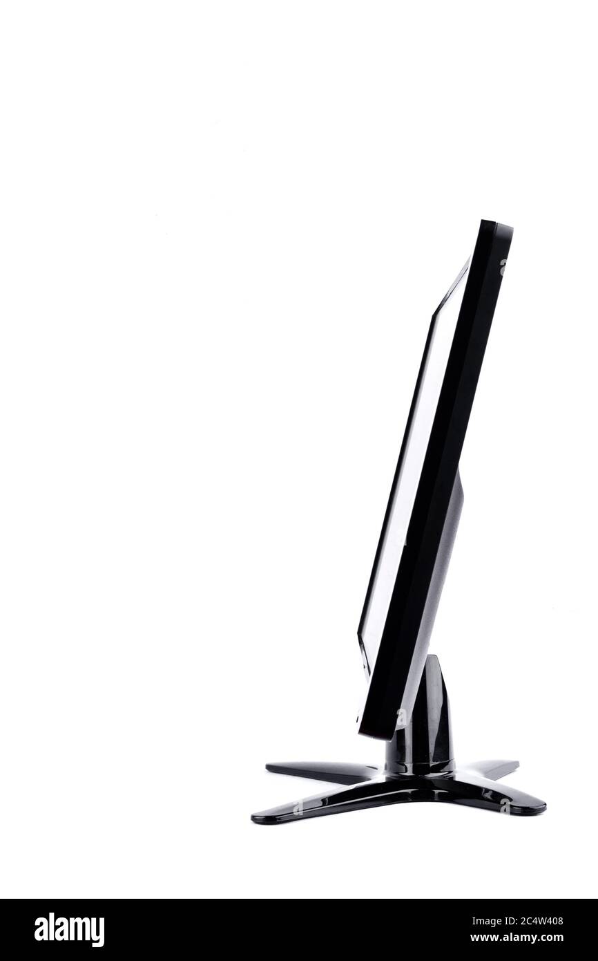 Monitor-Computer-Display auf weißem Hintergrund Hardware Desktop-Technologie isoliert Stockfoto
