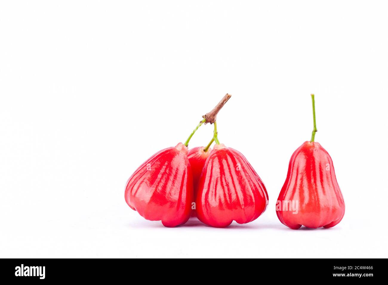 Rose Apfel oder Chomphu auf weißem Hintergrund gesunde Rose Apfel Obst Nahrung isoliert Stockfoto