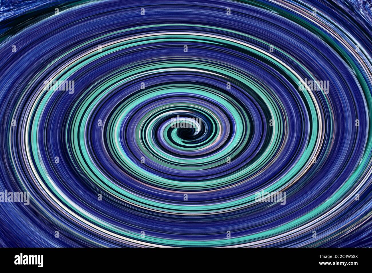 Blau grün schwarz Spirale Nahaufnahme abstrakter Hintergrund Stockfoto